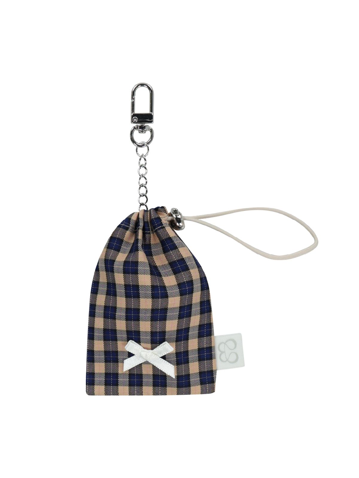 뚜오미오(TUOMIO) CHECK GYMSACK KEYRING [BEIGE]