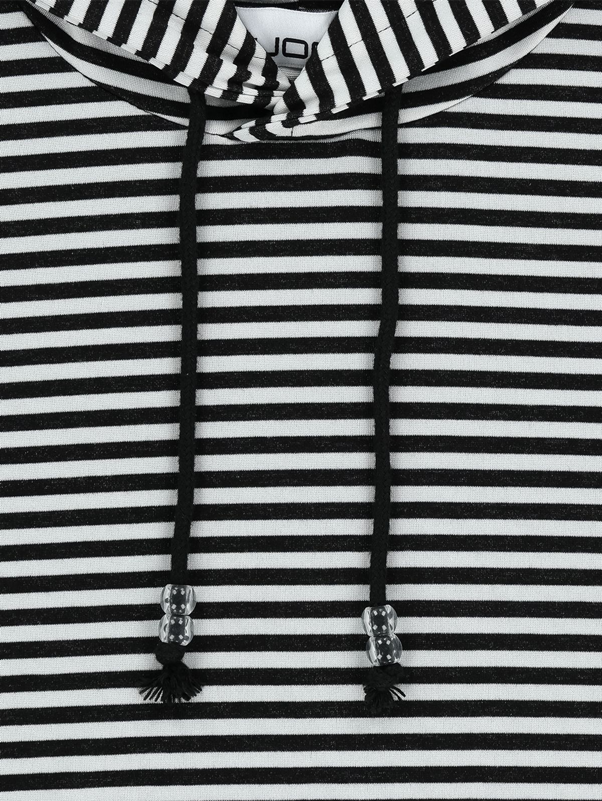 뚜오미오(TUOMIO) STRIPE BALLOON HOOD DRESS [BLACK]
