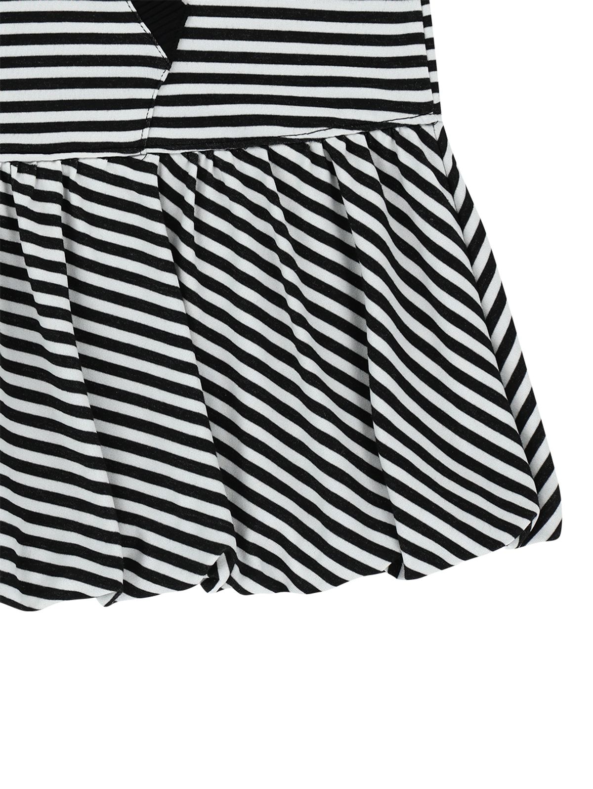 뚜오미오(TUOMIO) STRIPE BALLOON HOOD DRESS [BLACK]