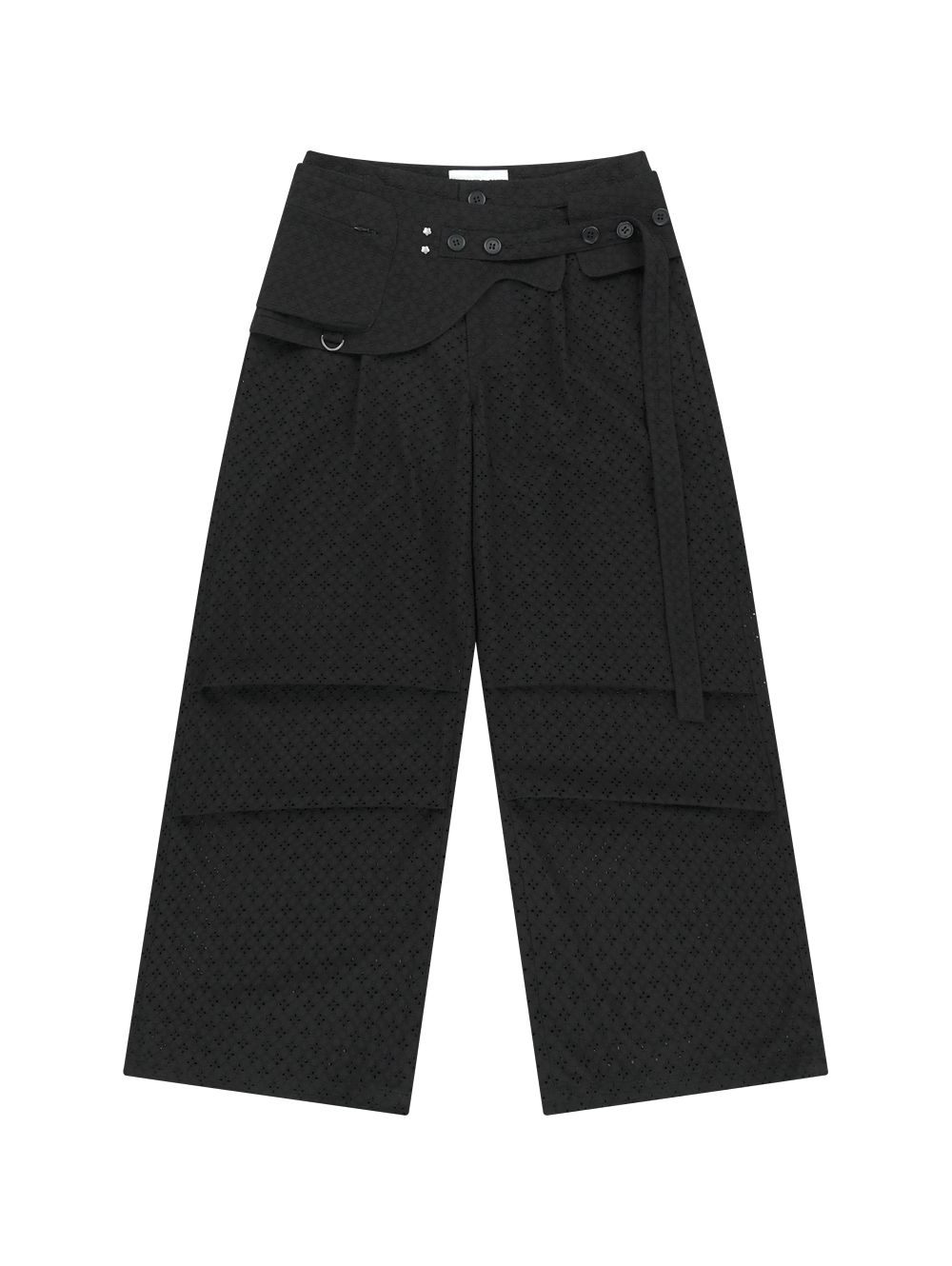 ★TUOMIO★ EYELET BELT BAG PANTS EYELET BELT BAG PANTS [WHITE] - TUOMIO | 60% - Asian Fashion