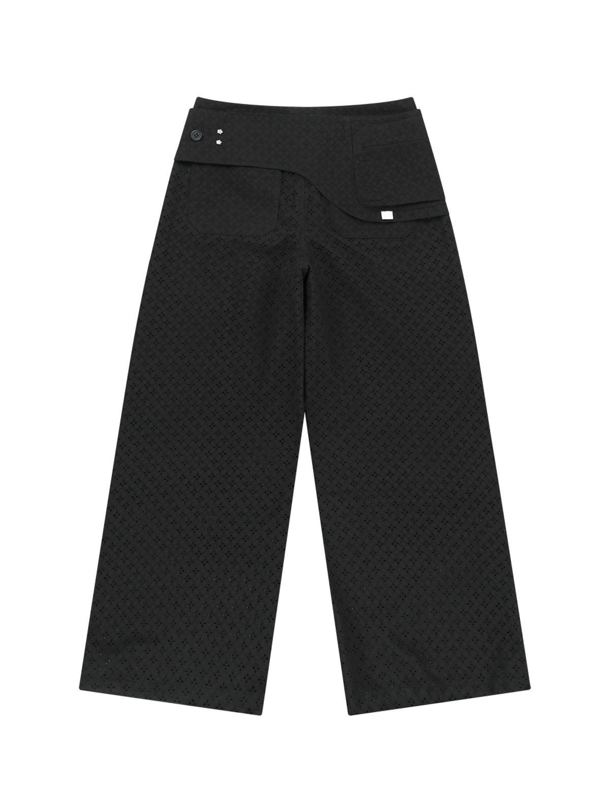 뚜오미오(TUOMIO) EYELET BELT BAG PANTS [BLACK]