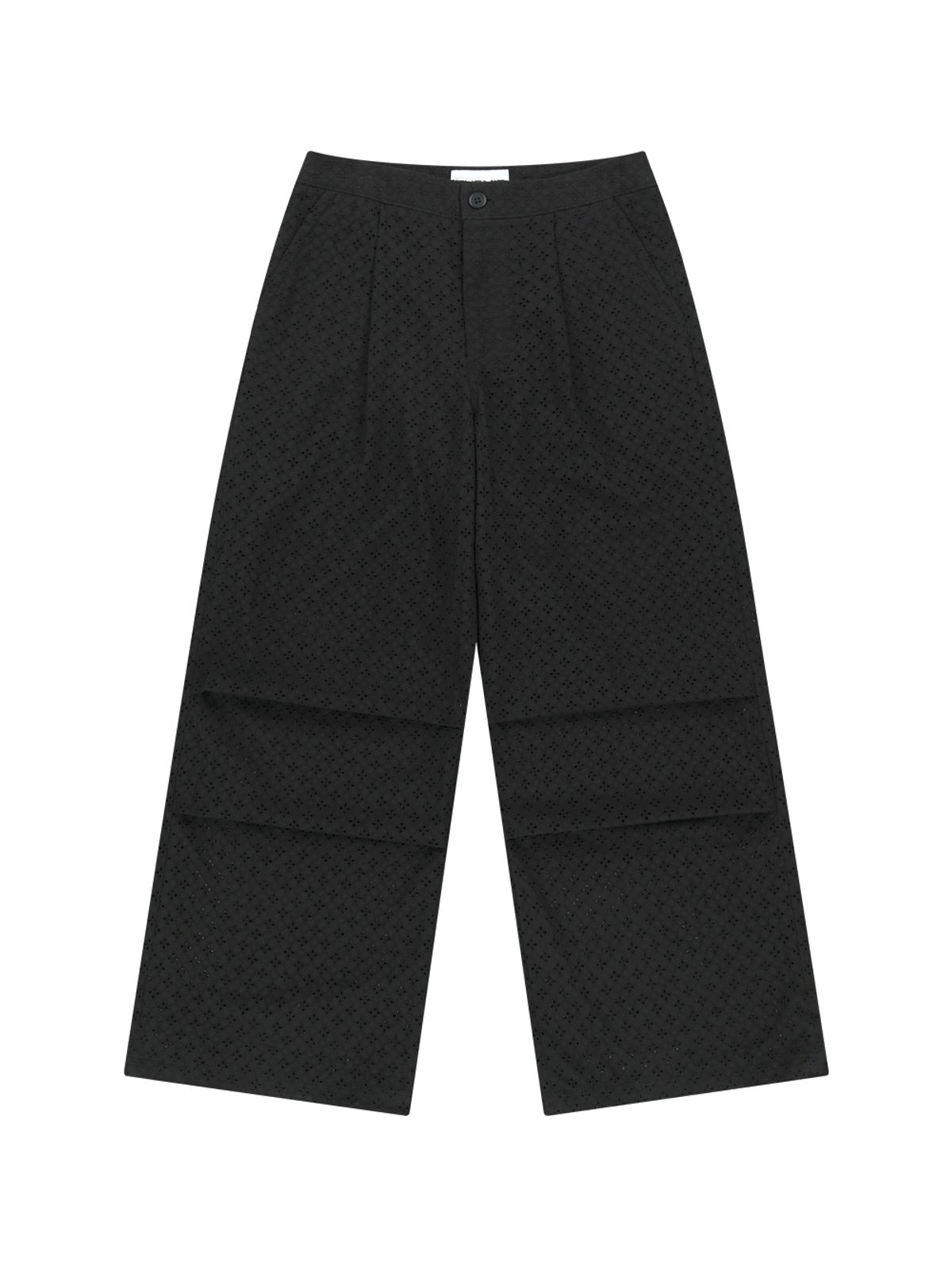 뚜오미오(TUOMIO) EYELET BELT BAG PANTS [BLACK]