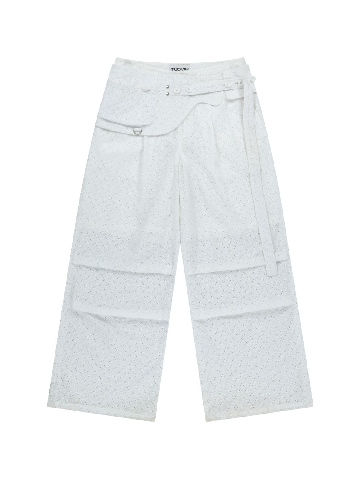 뚜오미오(TUOMIO) EYELET BELT BAG PANTS [WHITE]