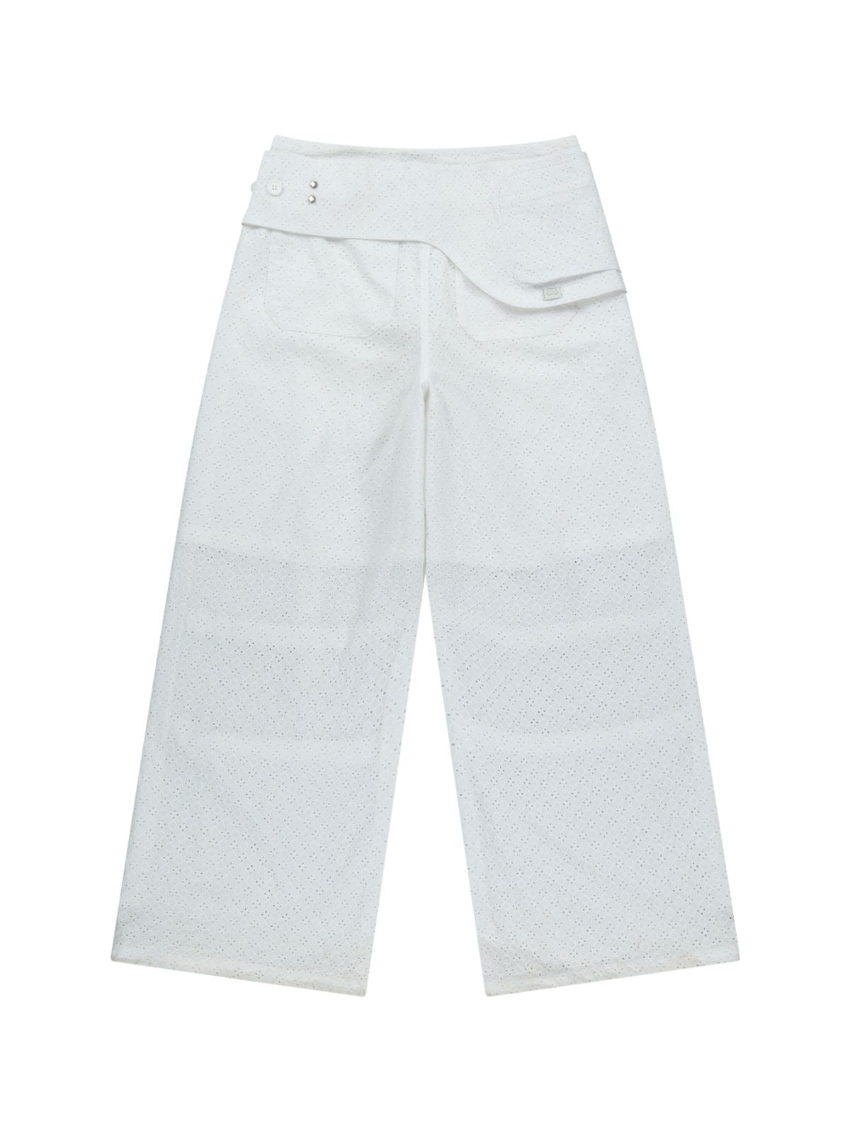 뚜오미오(TUOMIO) EYELET BELT BAG PANTS [WHITE]