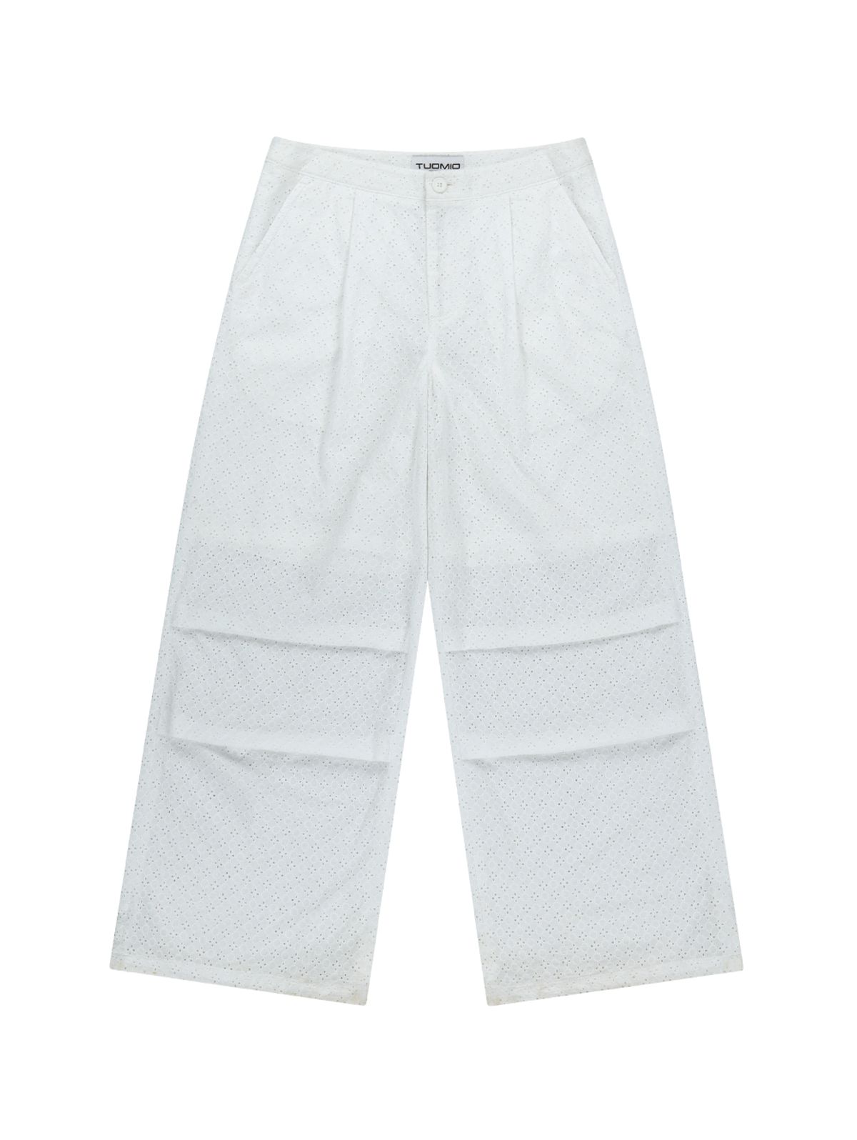 뚜오미오(TUOMIO) EYELET BELT BAG PANTS [WHITE]