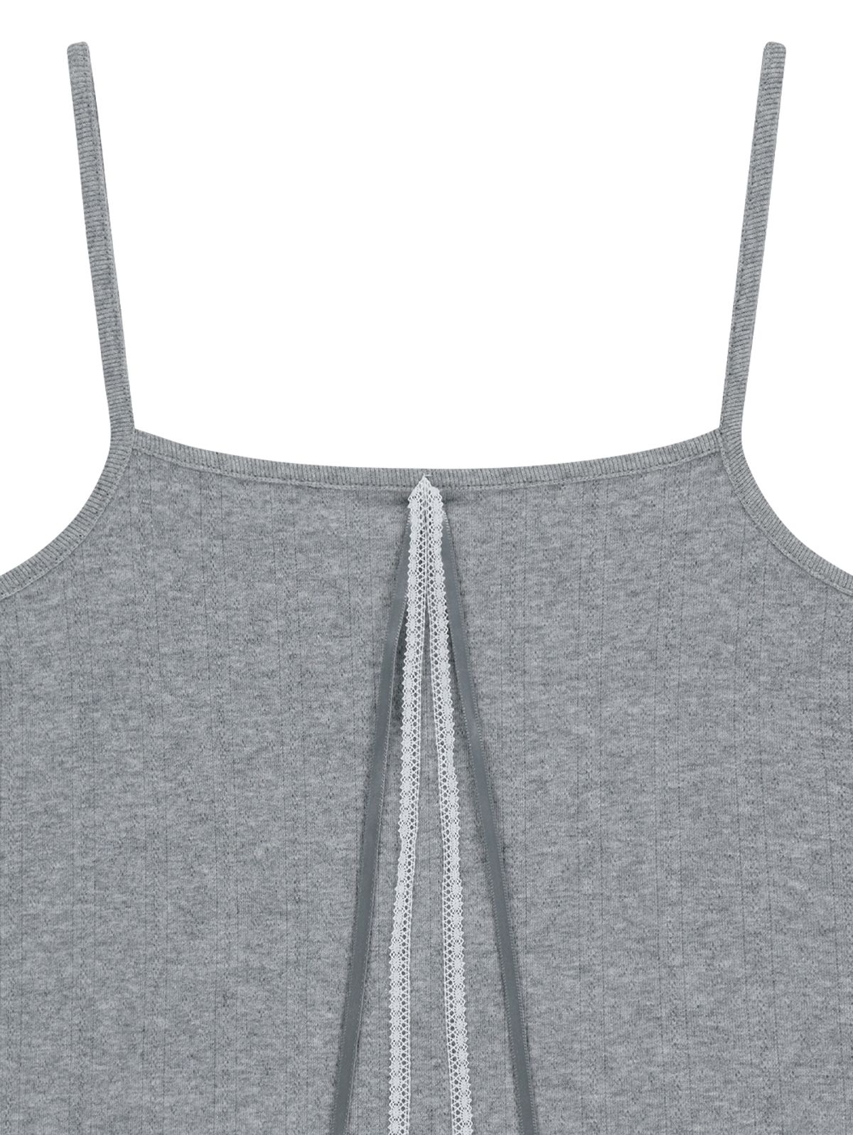 뚜오미오(TUOMIO) POINTELLE RIBBON CAMI [HEATHER GREY]