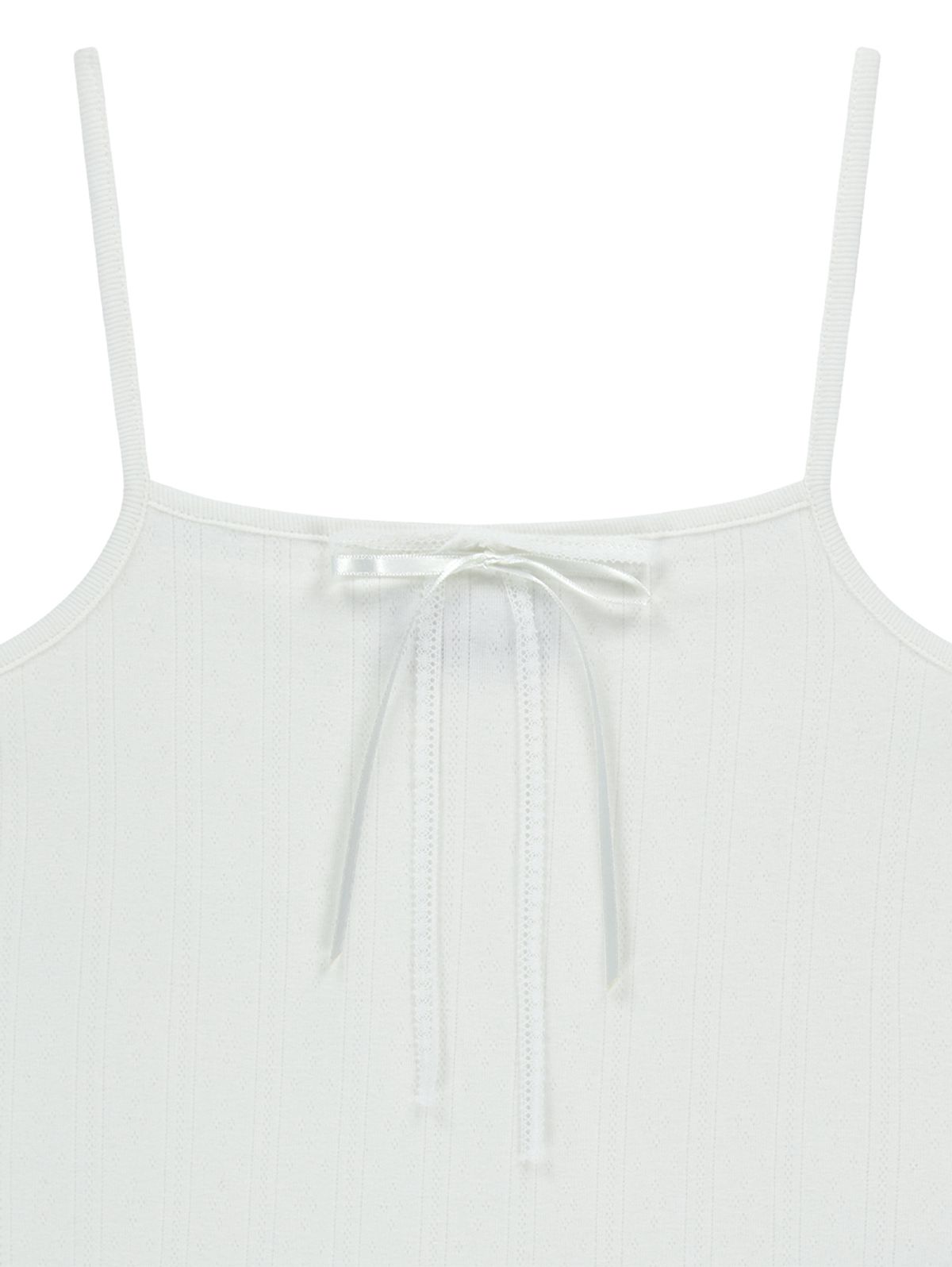 뚜오미오(TUOMIO) POINTELLE RIBBON CAMI [IVORY]