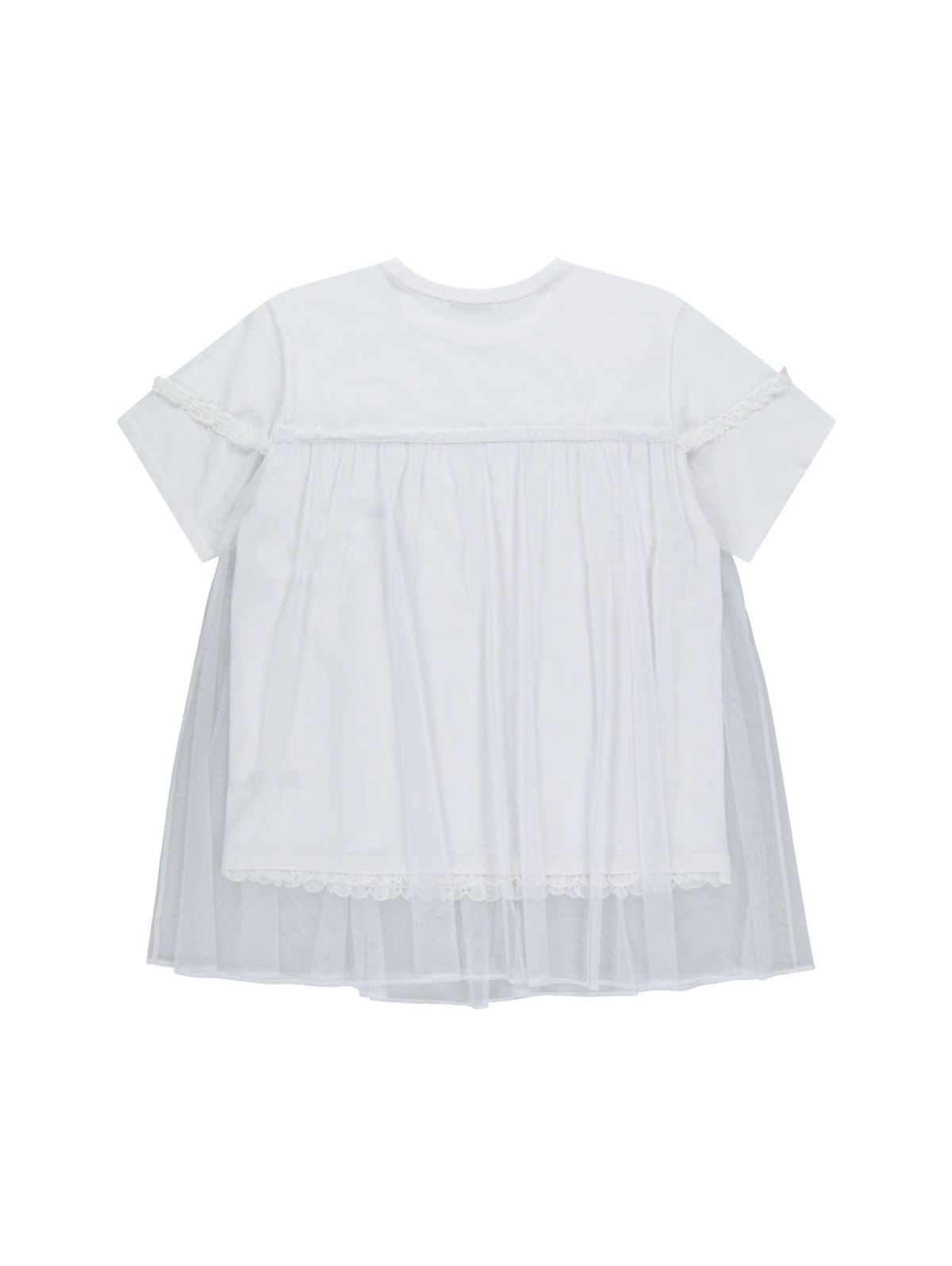 뚜오미오(TUOMIO) MESH LAYERED LACE T-SHIRT [WHITE]