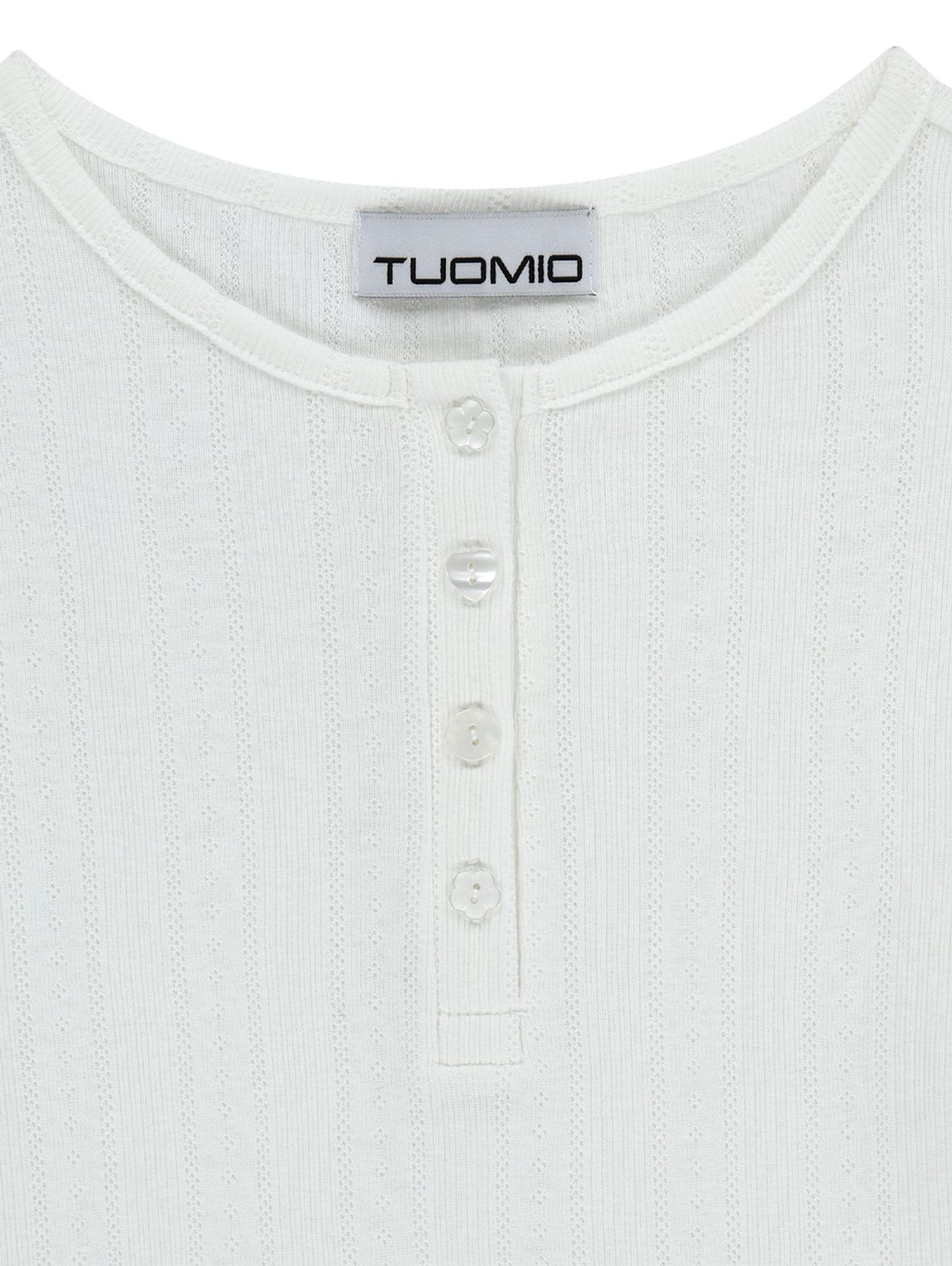 뚜오미오(TUOMIO) POINTELLE CAPRI  T-SHIRT [WHITE]