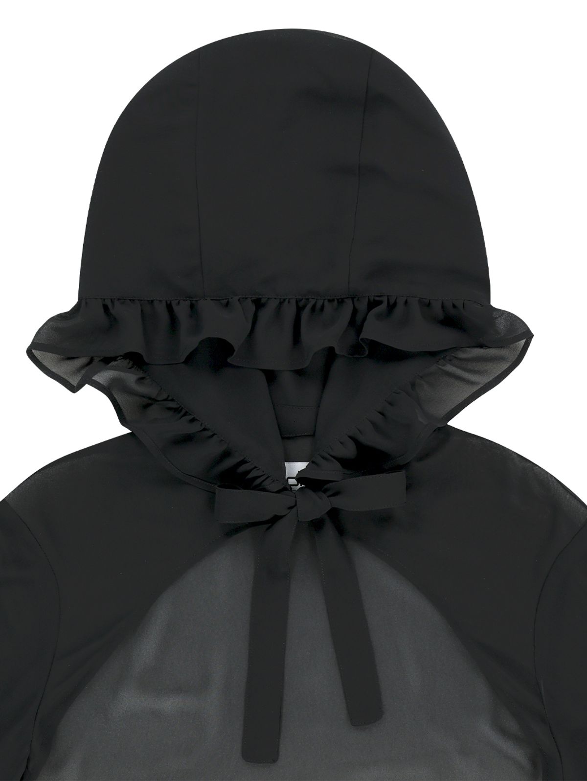 뚜오미오(TUOMIO) CHIFFON HOODED BOLERO [BLACK]