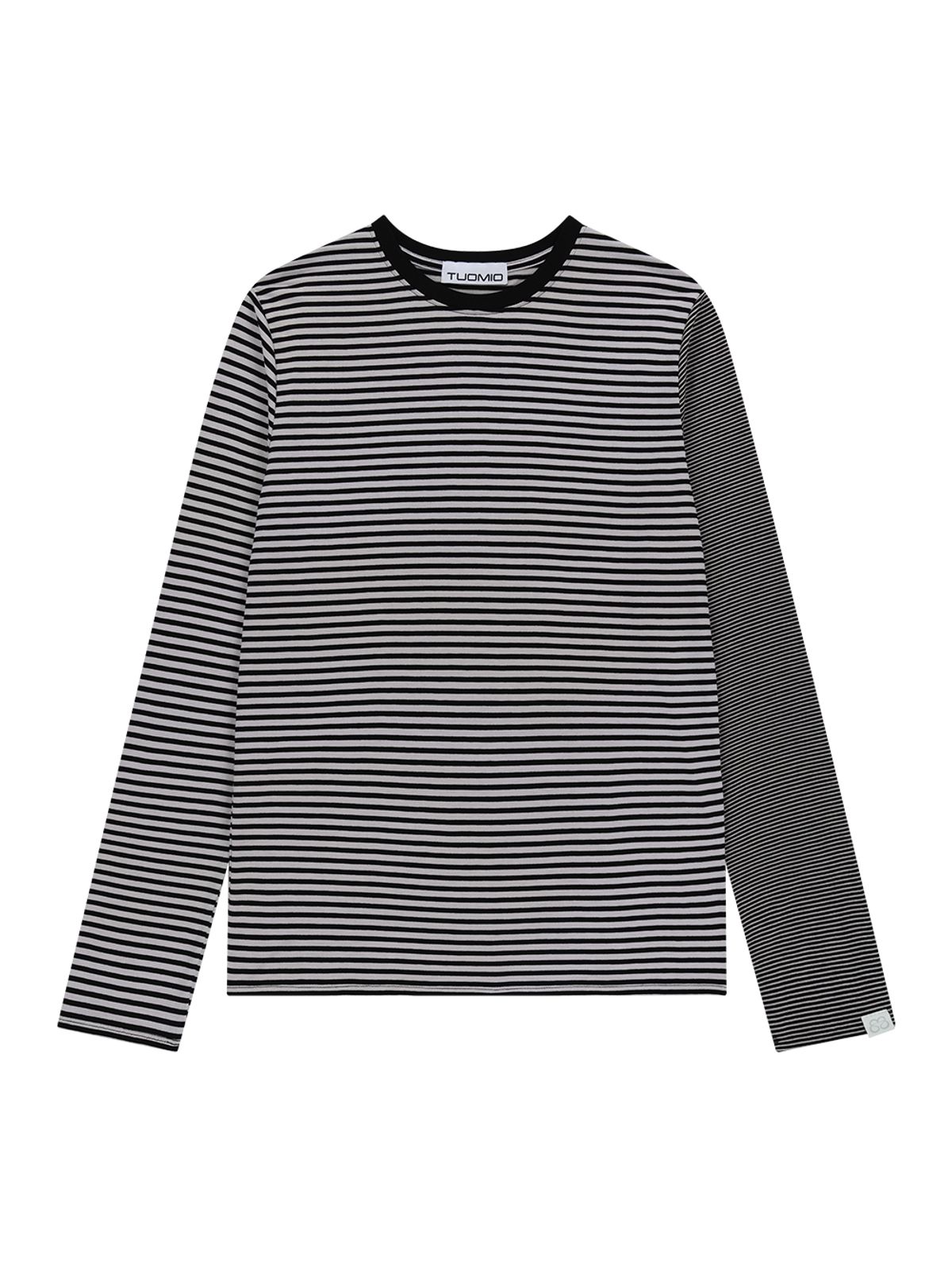 뚜오미오(TUOMIO) STRIPE MIXED LONG SLEEVES [BEIGE]