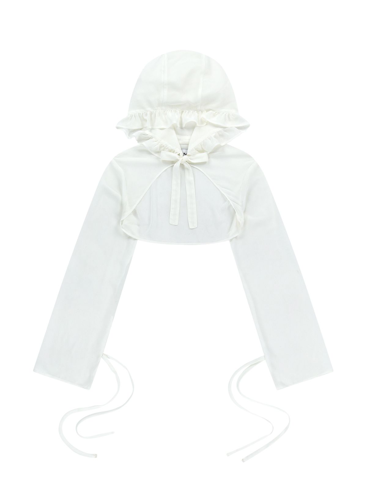 뚜오미오(TUOMIO) CHIFFON HOODED BOLERO [WHITE]
