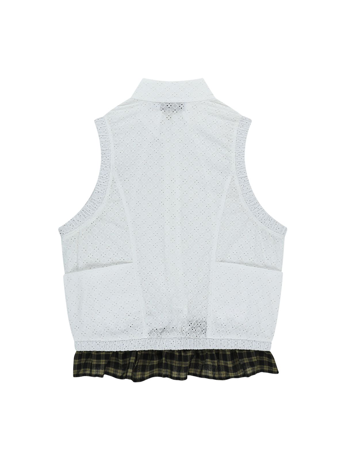 뚜오미오(TUOMIO) EYELET FRILL VEST [WHITE]