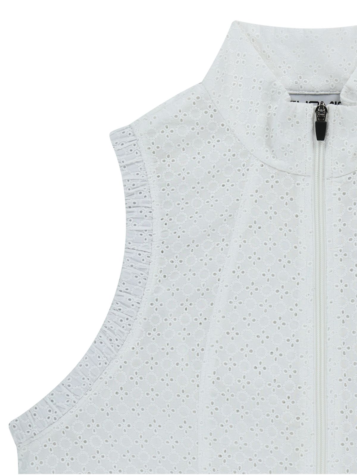 뚜오미오(TUOMIO) EYELET FRILL VEST [WHITE]