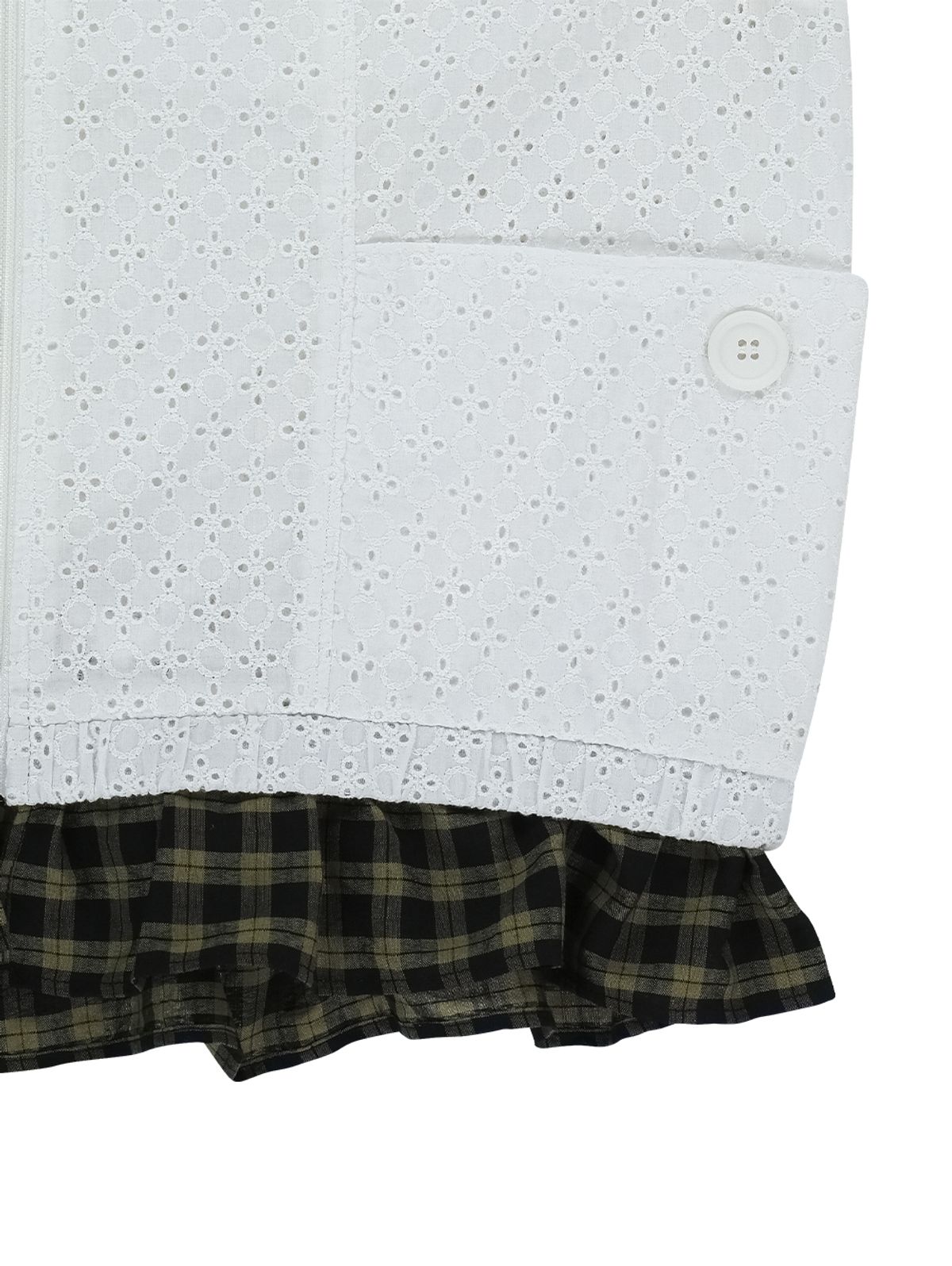뚜오미오(TUOMIO) EYELET FRILL VEST [WHITE]