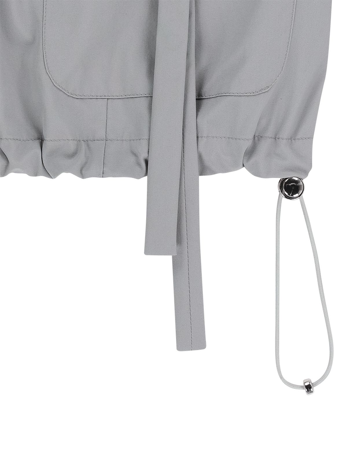 뚜오미오(TUOMIO) ROUND COLLAR NYLON ZIP-UP SHIRT [LIGHT GREY]