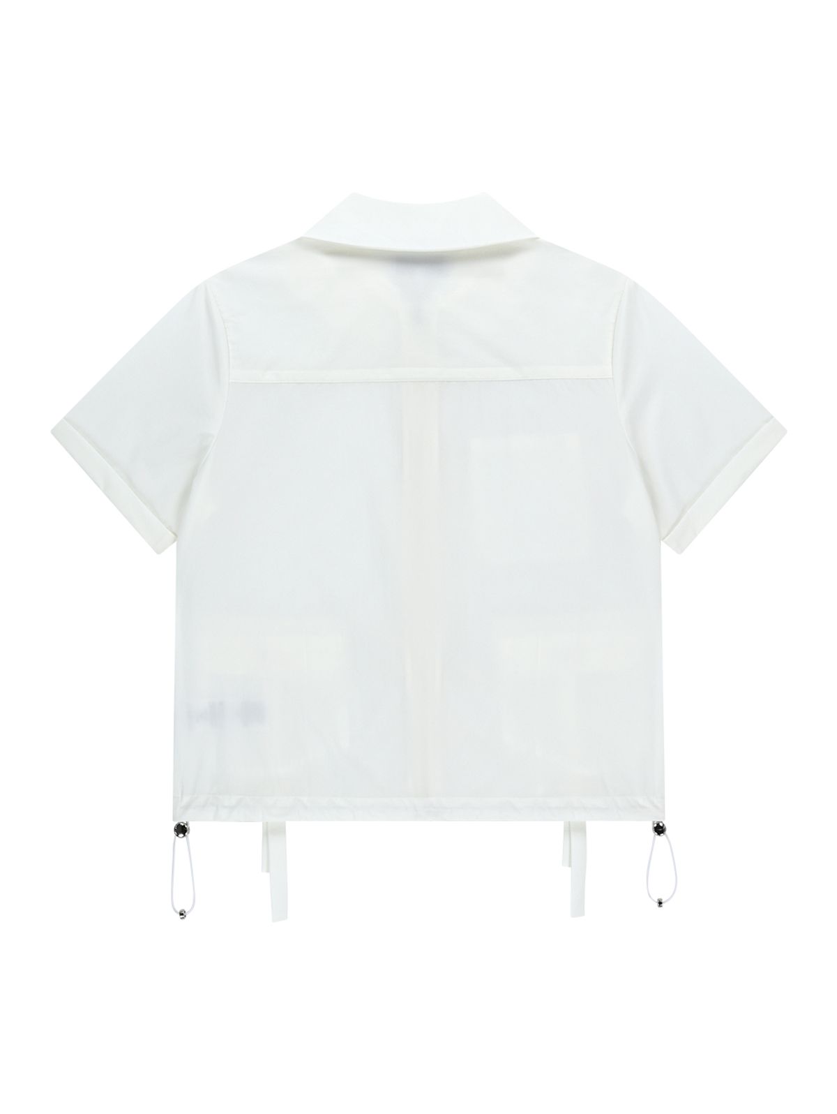 뚜오미오(TUOMIO) ROUND COLLAR NYLON ZIP-UP SHIRT [WHITE]