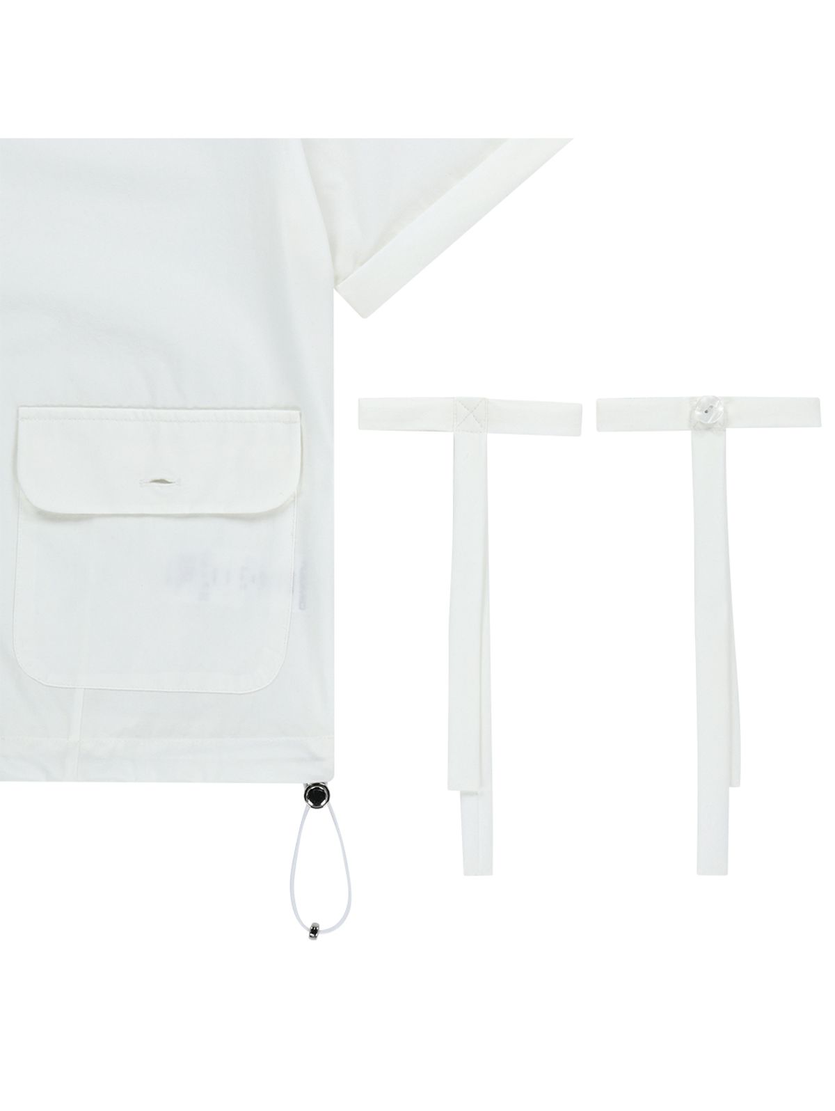 뚜오미오(TUOMIO) ROUND COLLAR NYLON ZIP-UP SHIRT [WHITE]