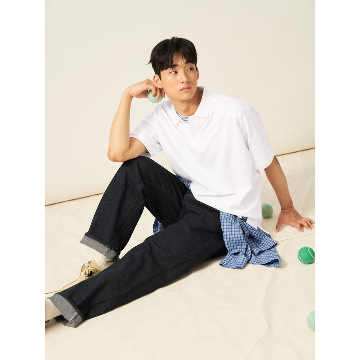 빈폴 멘(BEANPOLE MEN) 헤리티지 클럽 피케 칼라넥 티셔츠  화이트