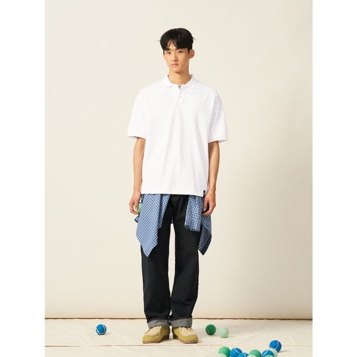 빈폴 멘(BEANPOLE MEN) 헤리티지 클럽 피케 칼라넥 티셔츠  화이트