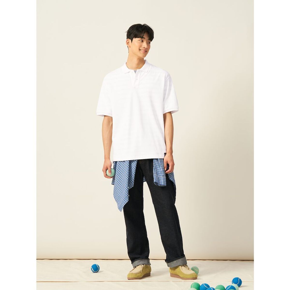 빈폴 멘(BEANPOLE MEN) 헤리티지 클럽 피케 칼라넥 티셔츠  화이트