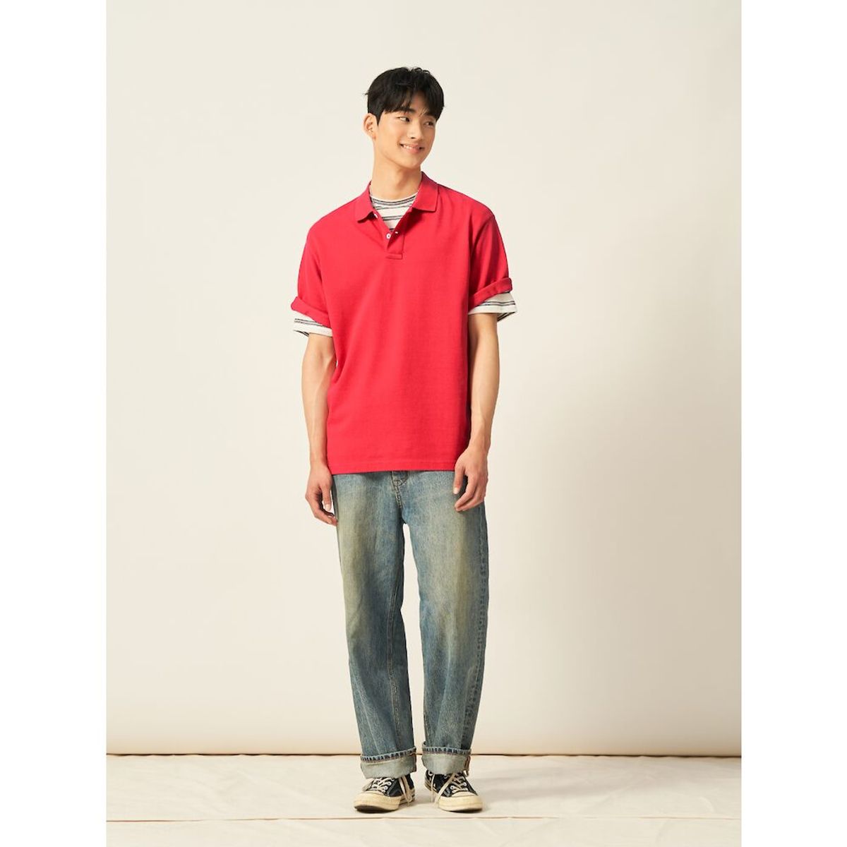 빈폴 멘(BEANPOLE MEN) 헤리티지 클럽 피케 칼라넥 티셔츠  레드