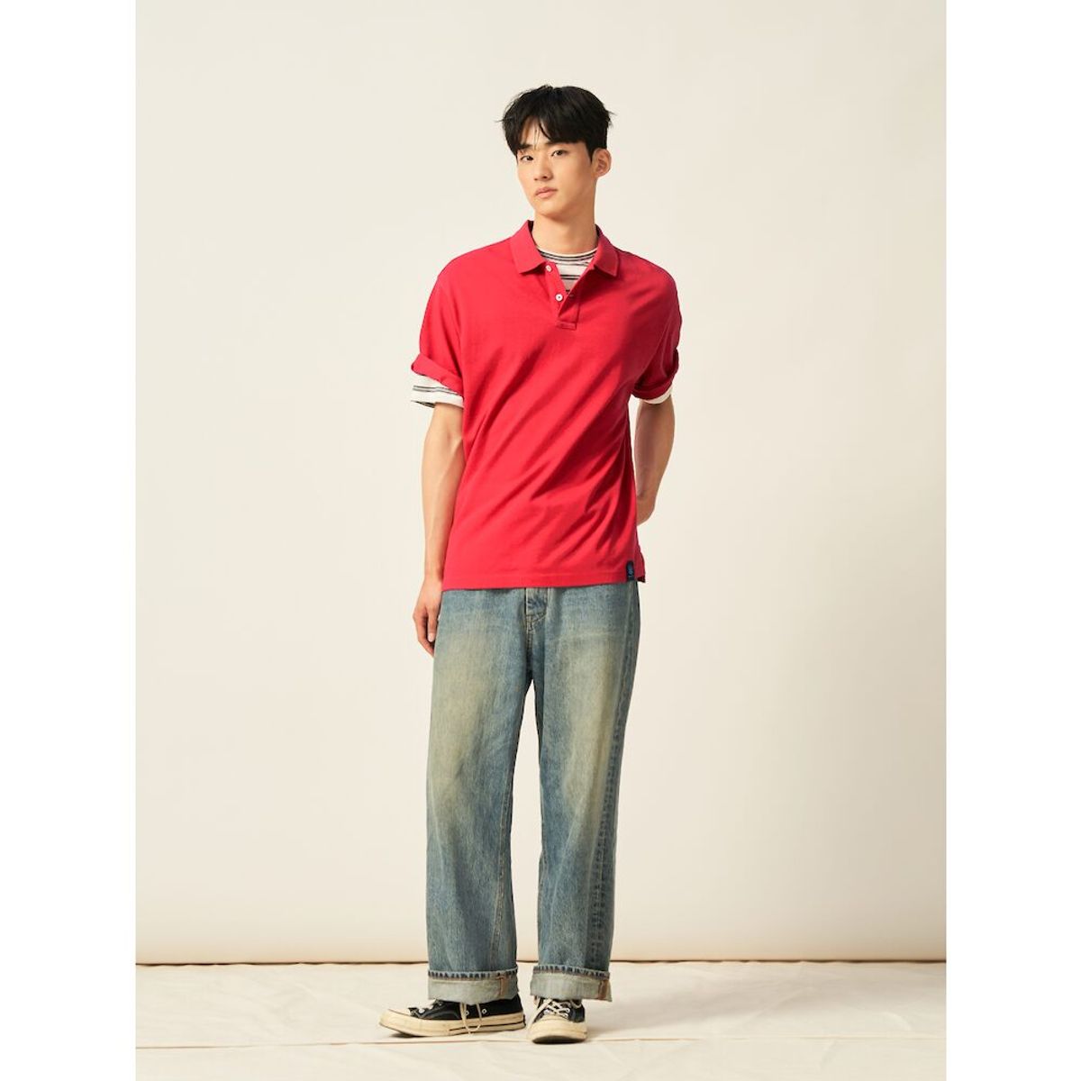 빈폴 멘(BEANPOLE MEN) 헤리티지 클럽 피케 칼라넥 티셔츠  레드