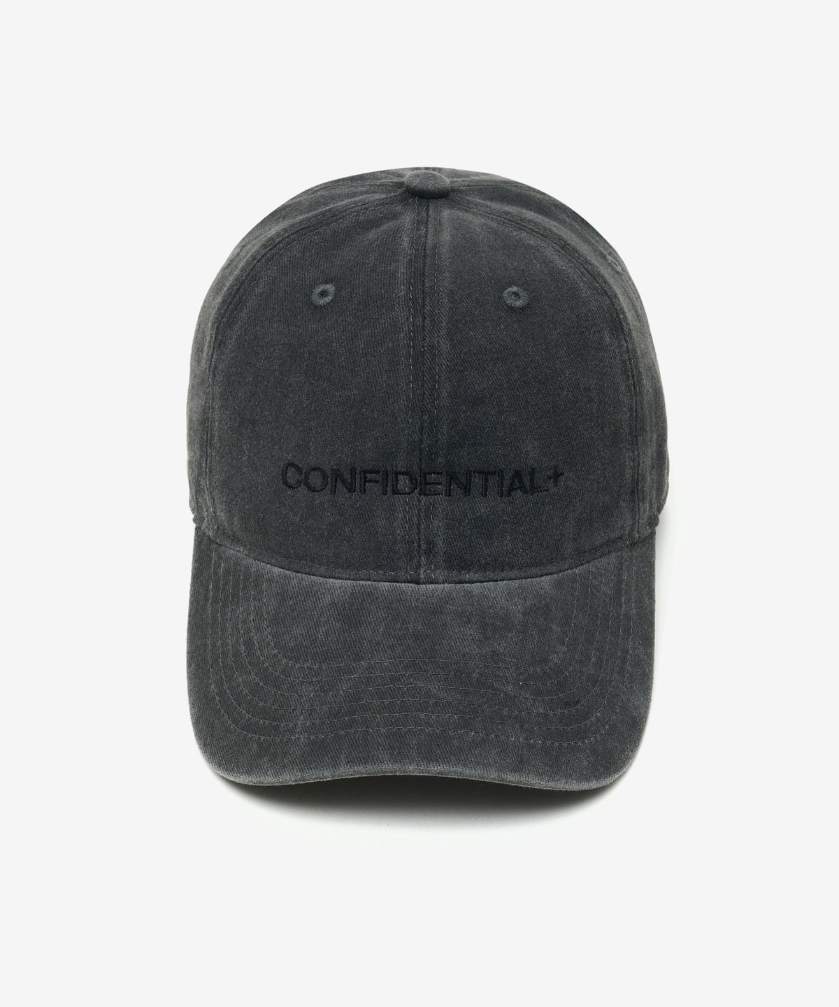 레이디 볼륨(LADY VOLUME) CONFIDENTIAL 스톤 워시드 볼캡 (BLACK)
