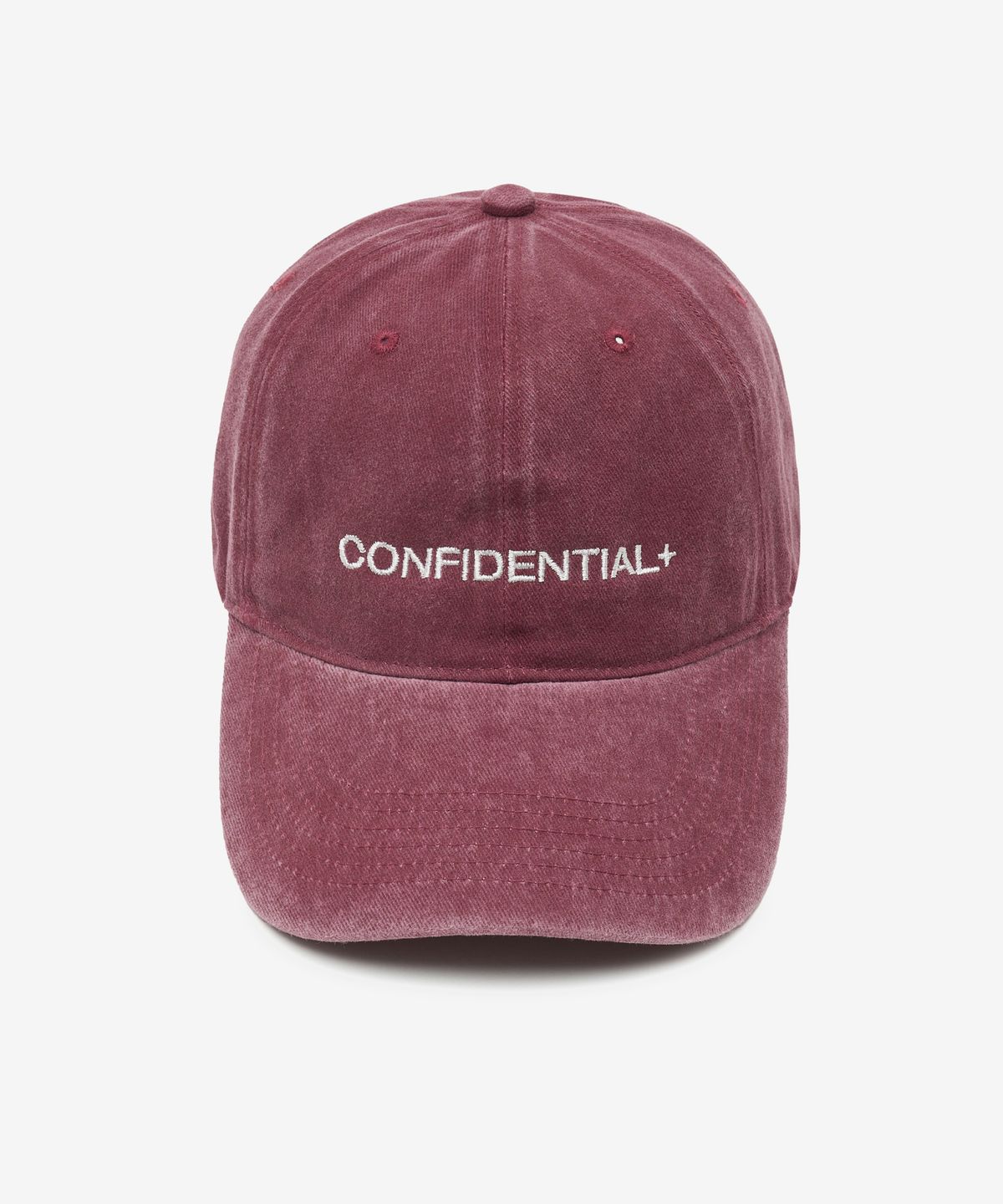 레이디 볼륨(LADY VOLUME) CONFIDENTIAL 스톤 워시드 볼캡 (BURGUNDY)