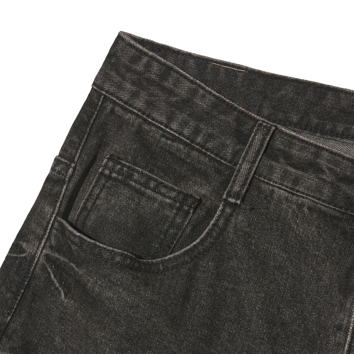 필루미네이트(FILLUMINATE) 도밍고 워싱 데님 쇼츠-블랙