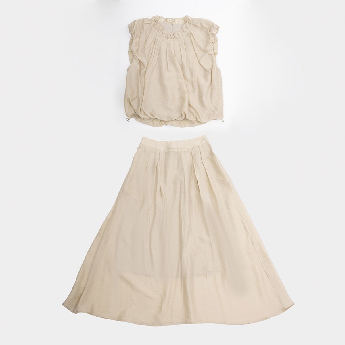 던드롭(DUNDROP) DD_Drawstring top and skirt set_3color