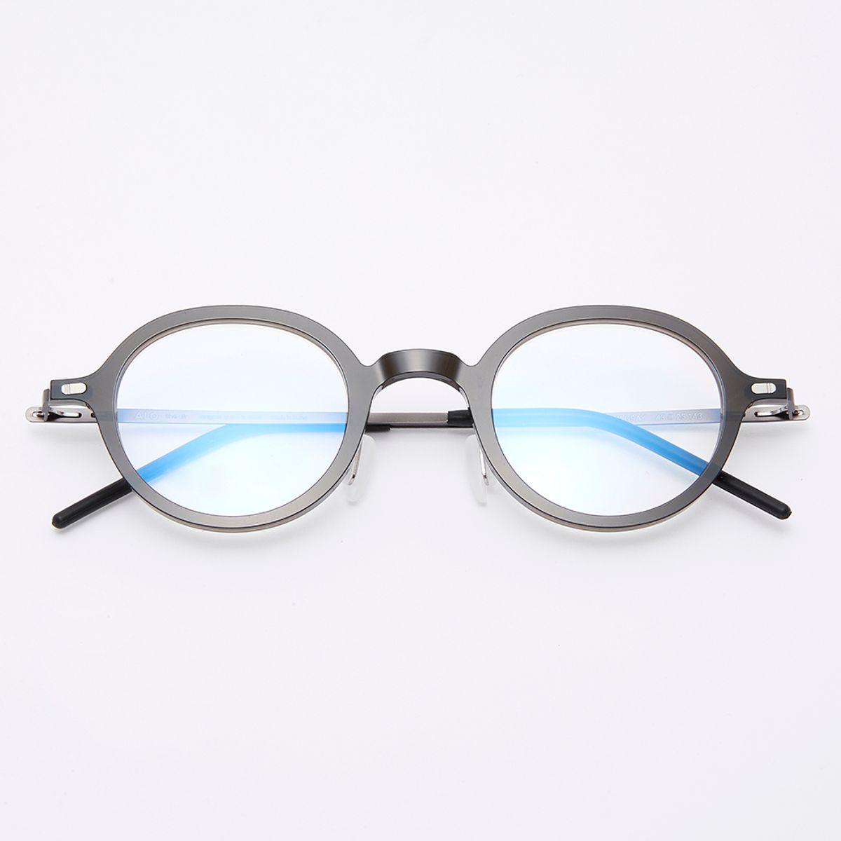 알로아이웨어(ALO EYEWEAR) [The air] AL5510 0910G 오리엔탈 라운드 초경량 안경테 블랙 블루라이트 렌즈 선택