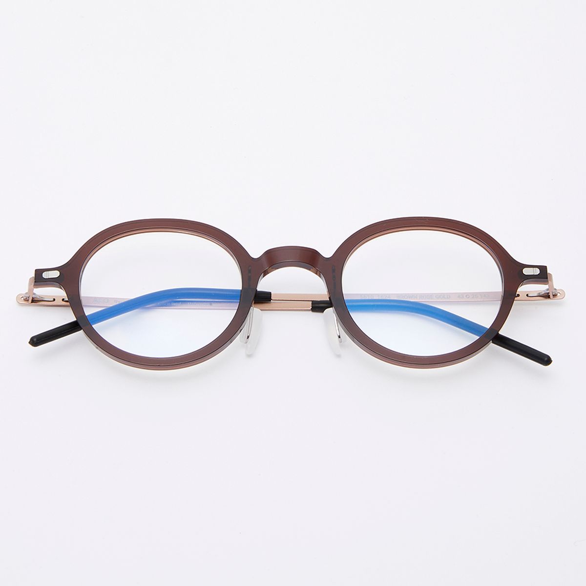 알로아이웨어(ALO EYEWEAR) [The air] AL5510 1624G 오리엔탈 라운드 초경량 안경테 브라운 로즈골드 블루라이트 렌즈 선택