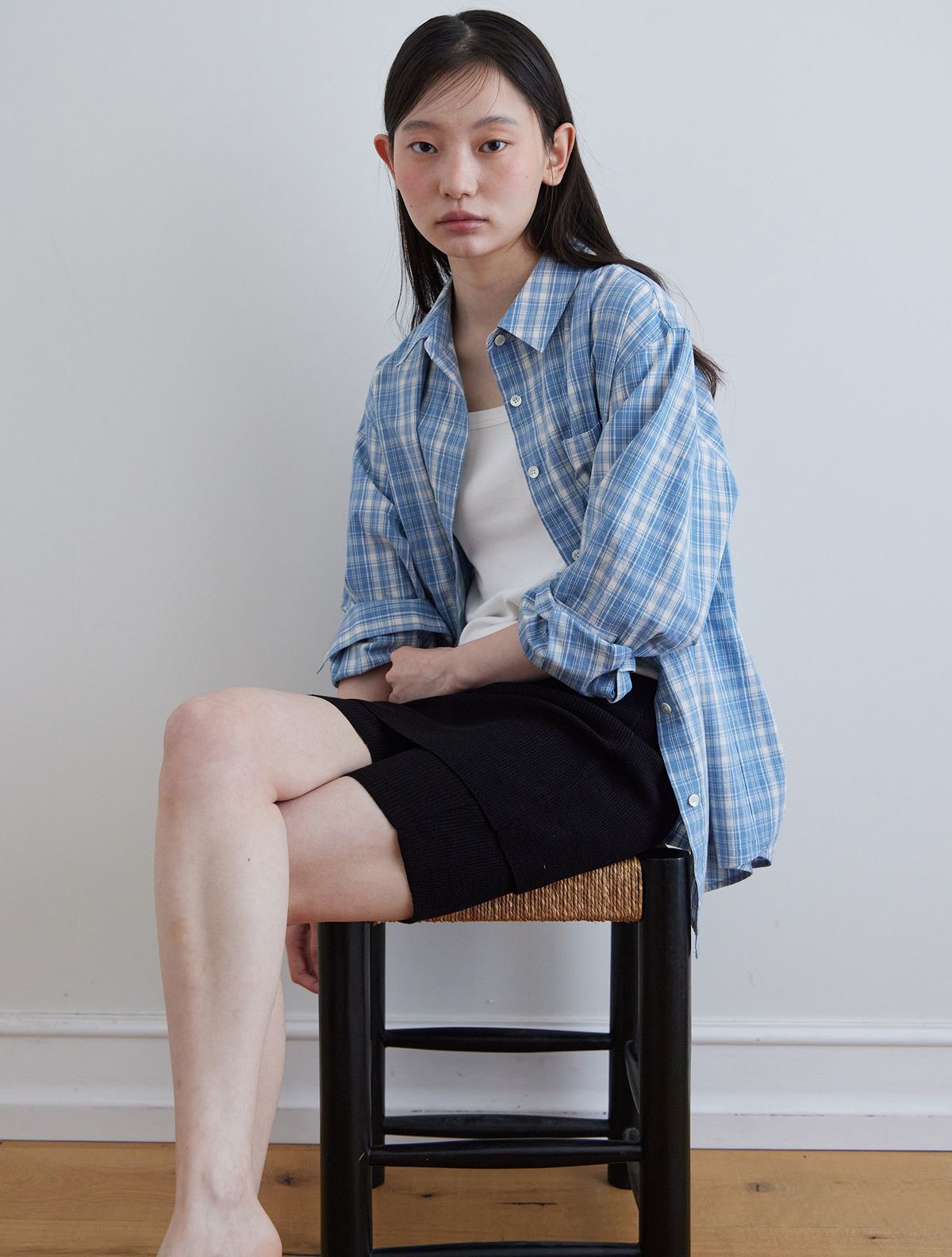 스텝어라운드(STEP AROUND) Knit Skirt Leggings_BLACK