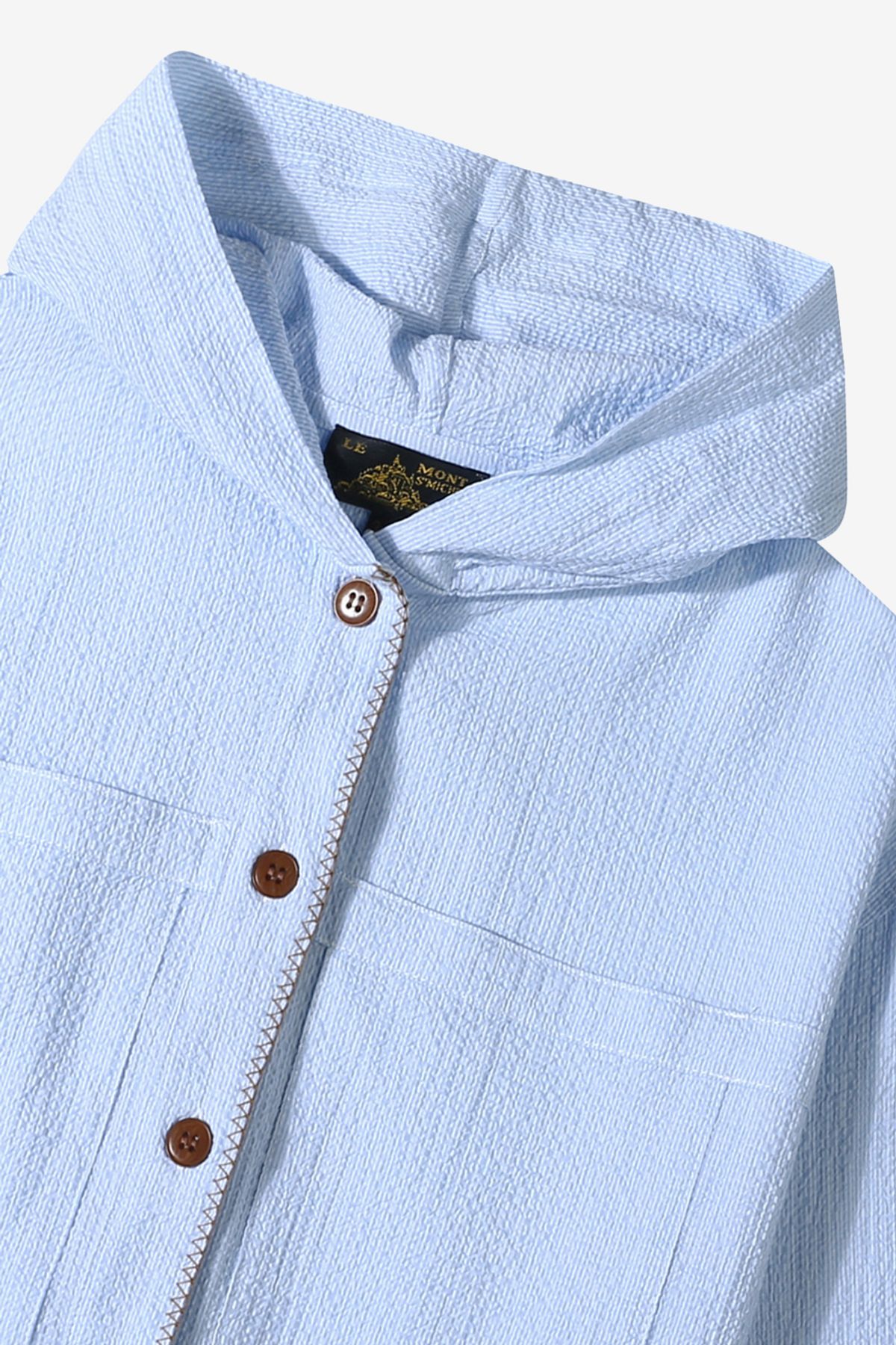 르몽생미셸(LE MONT ST MICHEL) COODY - STRIPED HOODED SHIRT_Blue