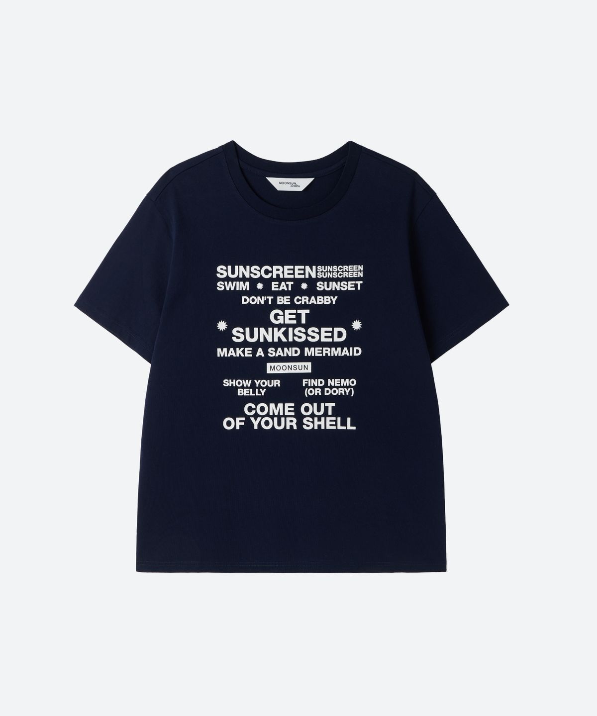 문선 아카이브(MOONSUN ARCHIVE) M.C UNISEX, Beach Rules T-Shirt / Navy