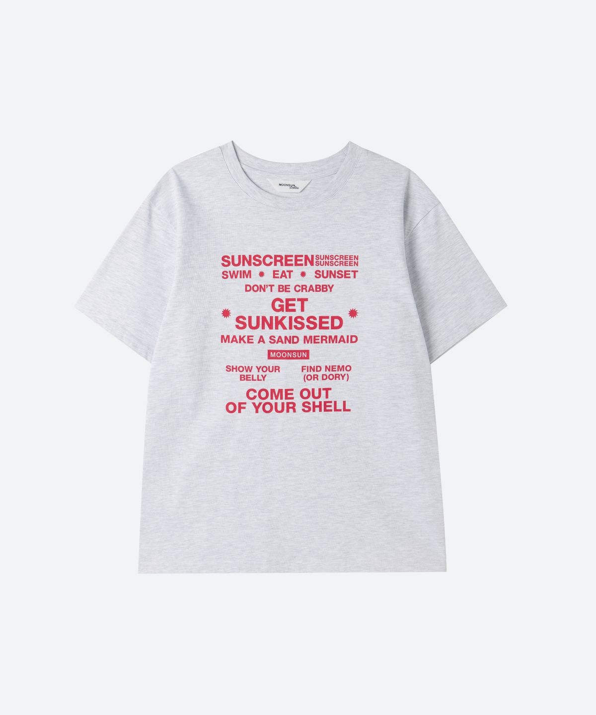 문선 아카이브(MOONSUN ARCHIVE) M.C UNISEX, Beach Rules T-Shirt / White Melange