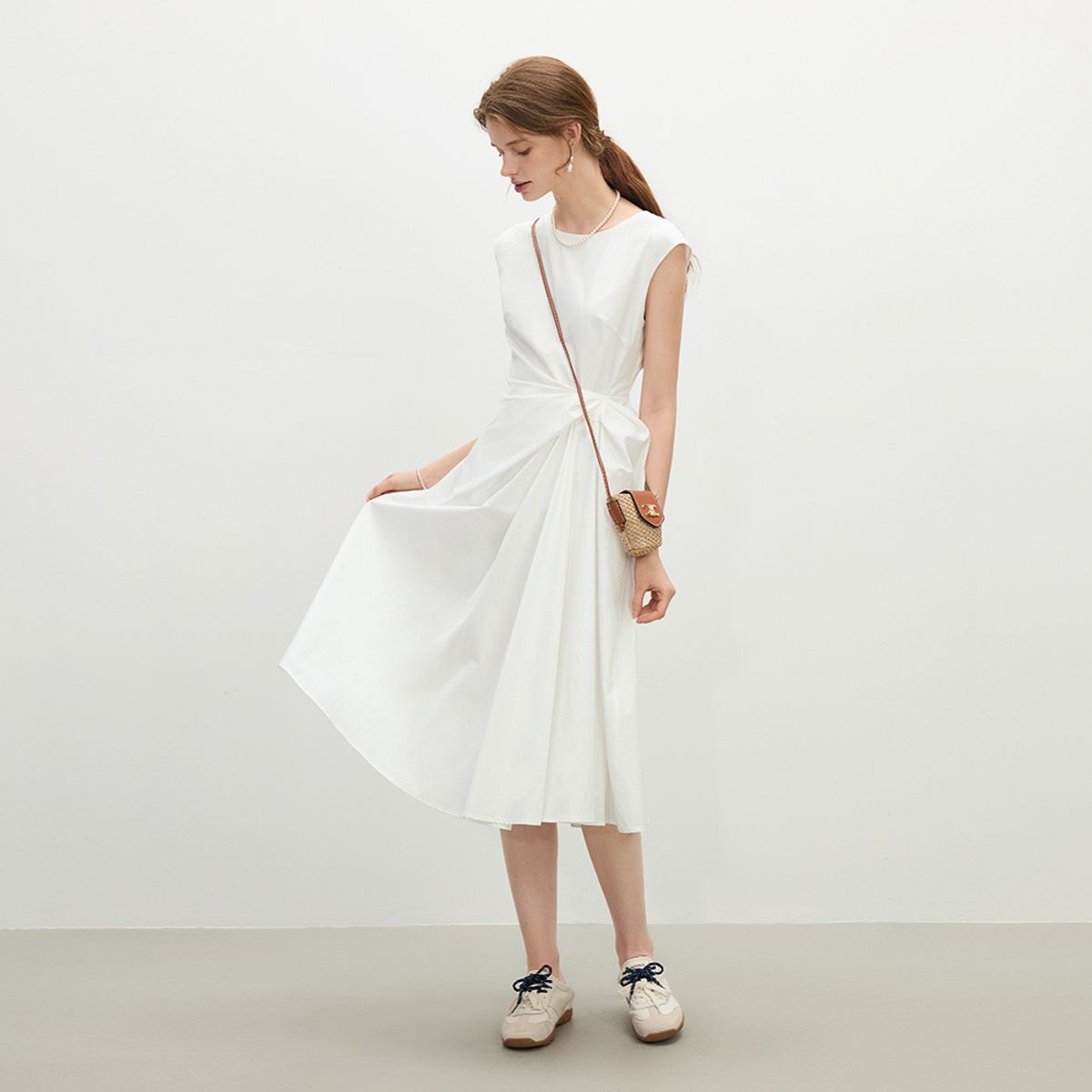 웬스데이딜라잇(WEDNESDAY DELIGHT) WD_Pleated slim sleeveless dress_2color