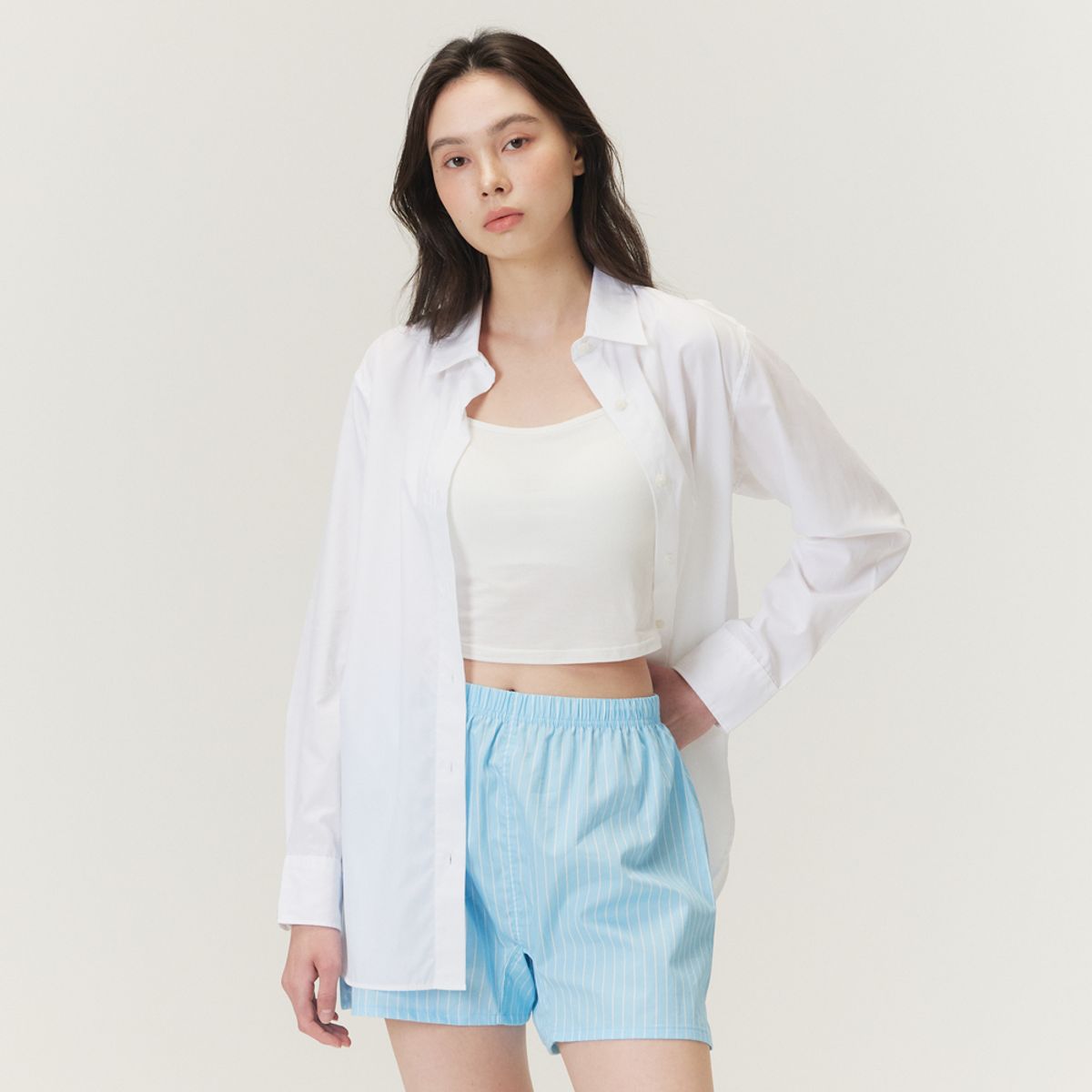 네파(NEPA) 7LBO110 여성 트렁크 쇼츠 블루 스트라이프 세트 2PACK