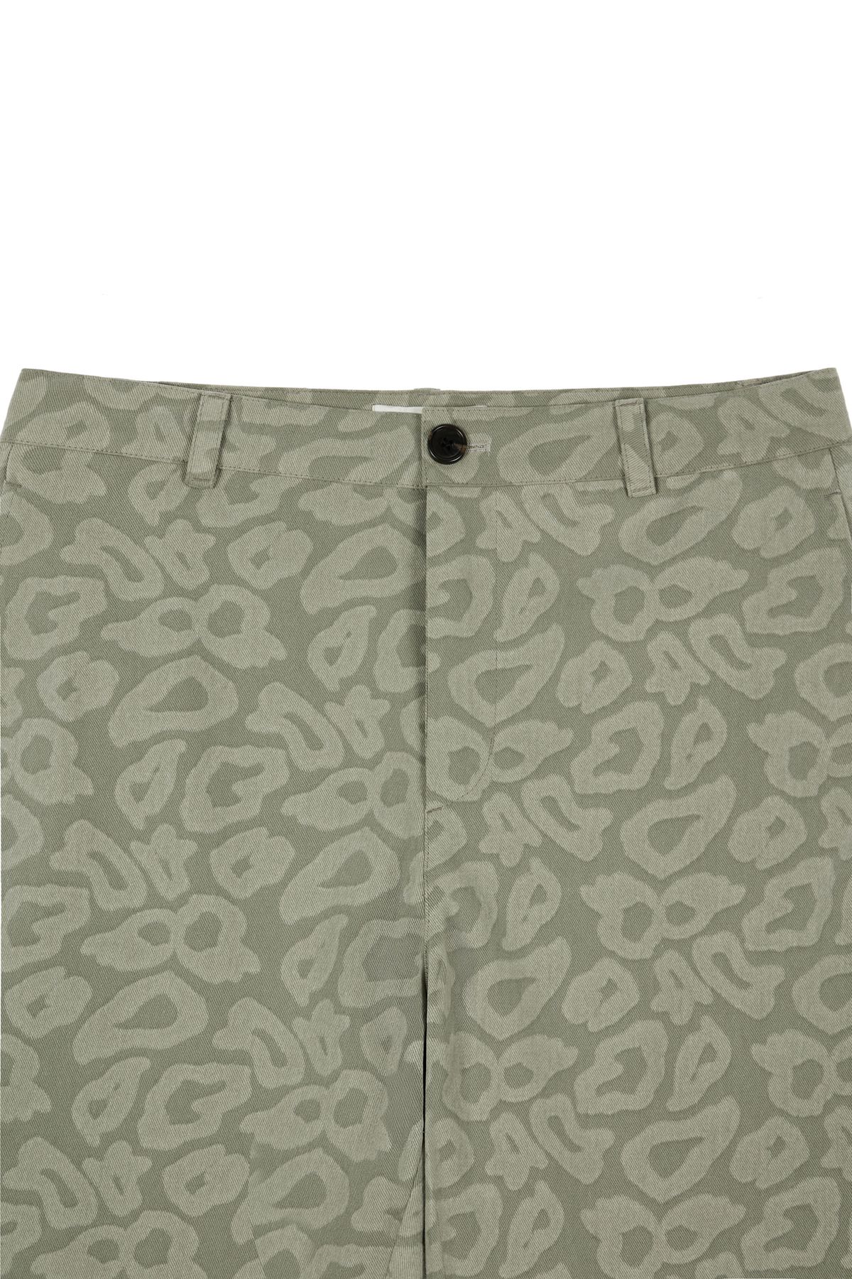 다이닛(DEINET) LEOPARD COTTON PANTS IN KHAKI