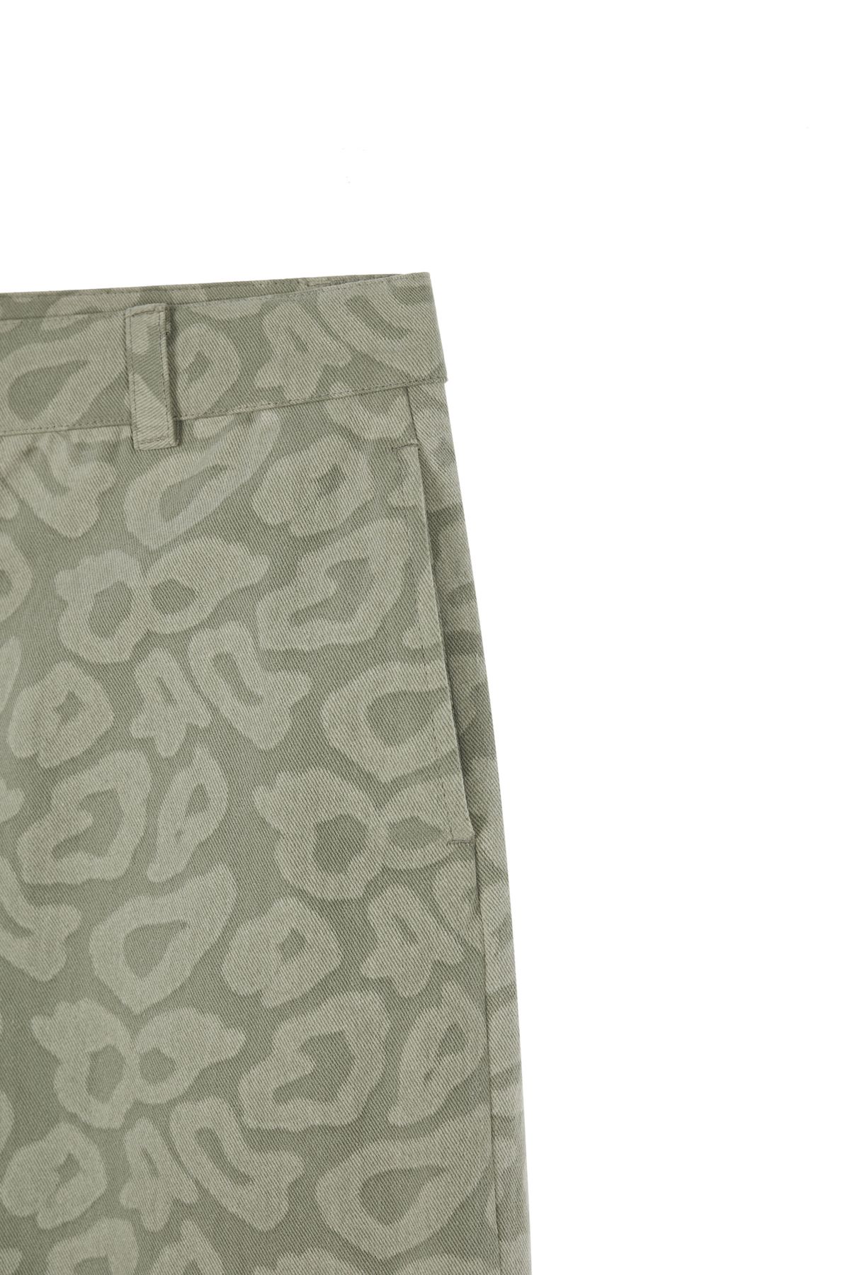 다이닛(DEINET) LEOPARD COTTON PANTS IN KHAKI