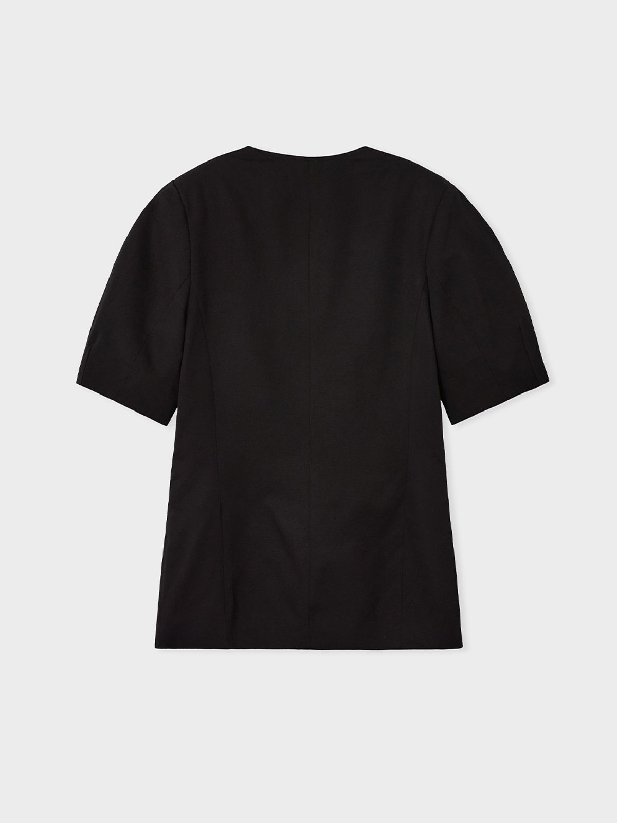 아르카익(ARCHAIC) collarless volume sleeve jacket_black