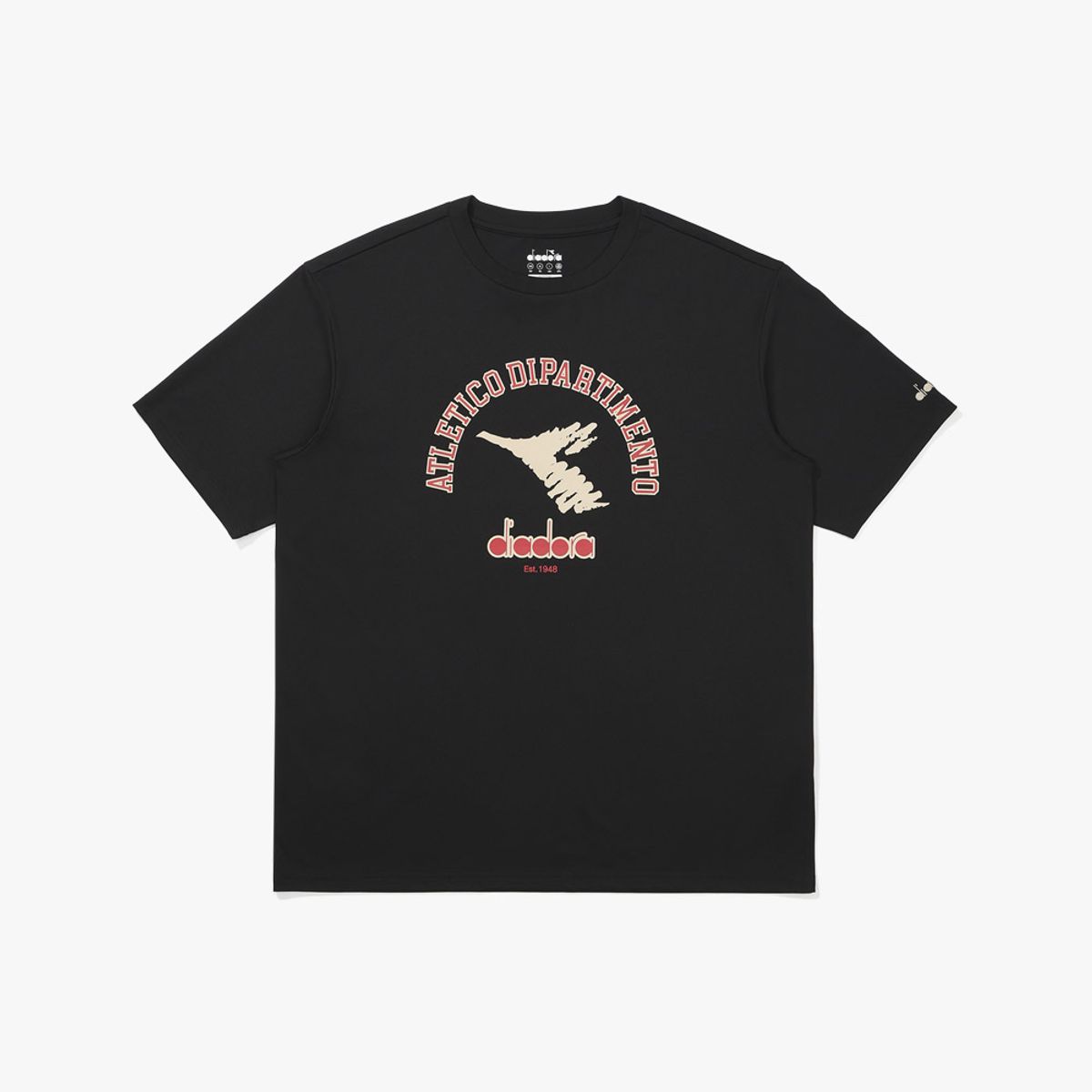 디아도라(diadora) 아카이브 아치 로고 반팔 티셔츠 BLACK