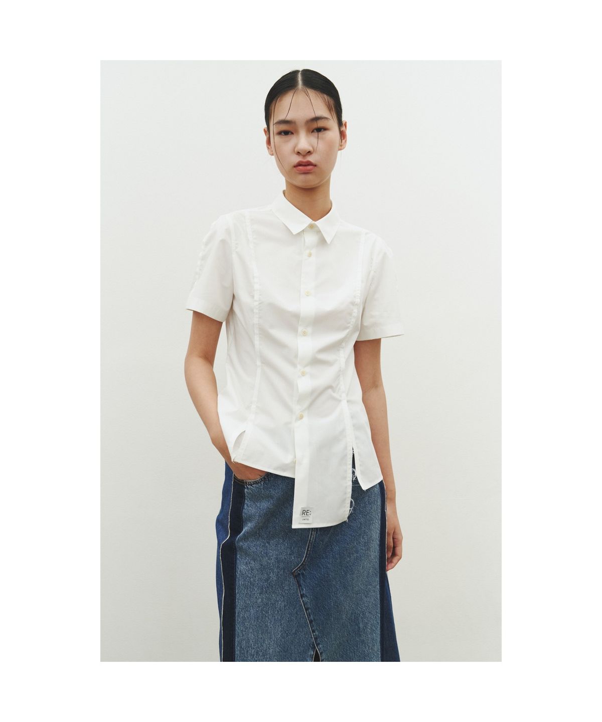 래코드(RECODE) Slit Detail Shirt_RQSAM25569WHX