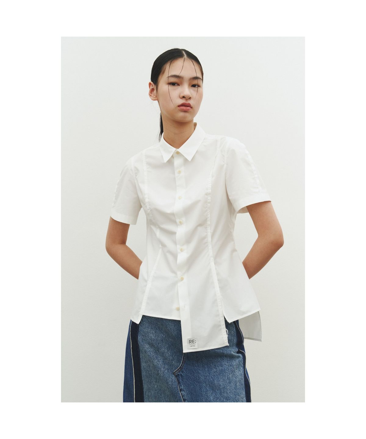 래코드(RECODE) Slit Detail Shirt_RQSAM25569WHX