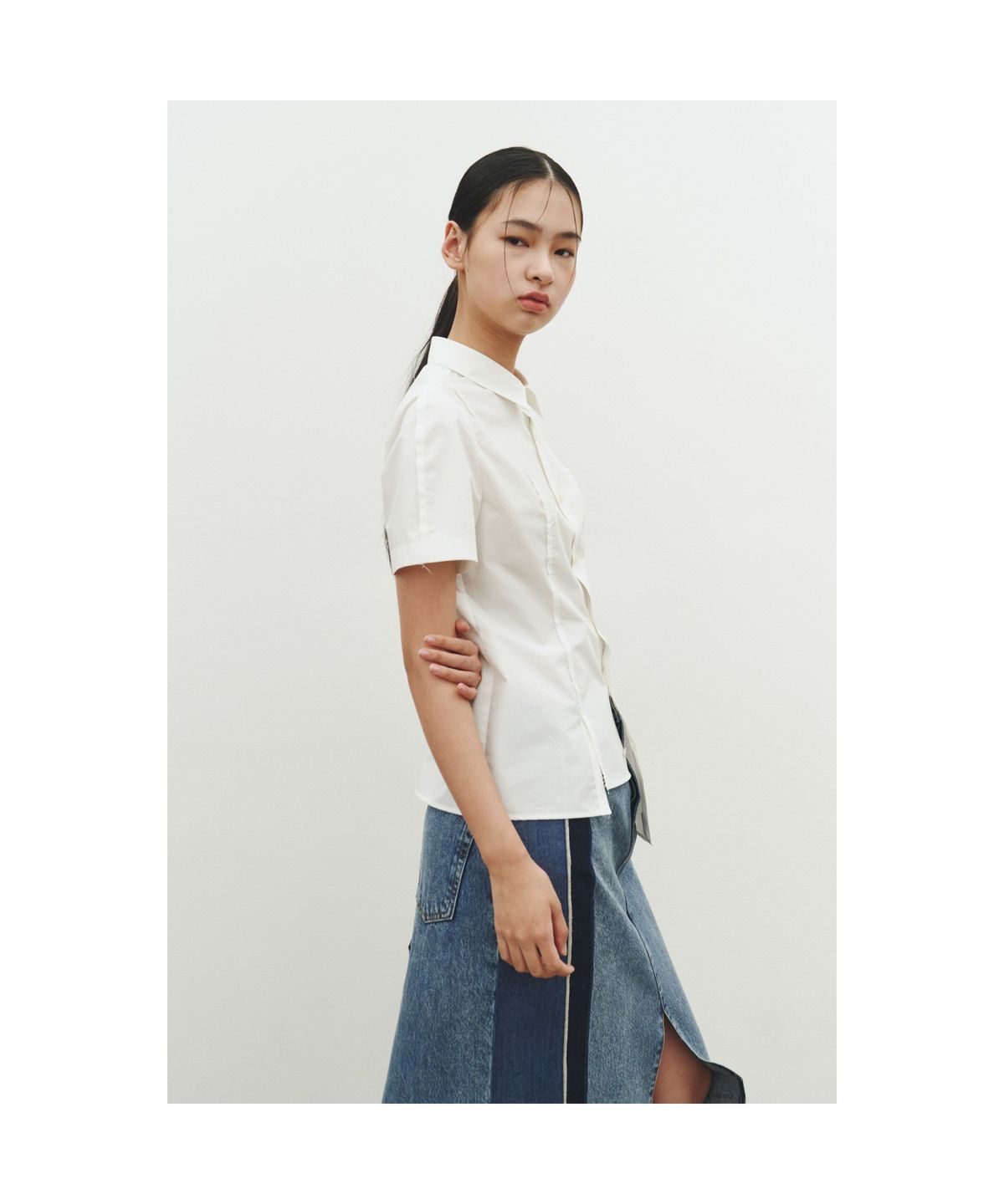 래코드(RECODE) Slit Detail Shirt_RQSAM25569WHX