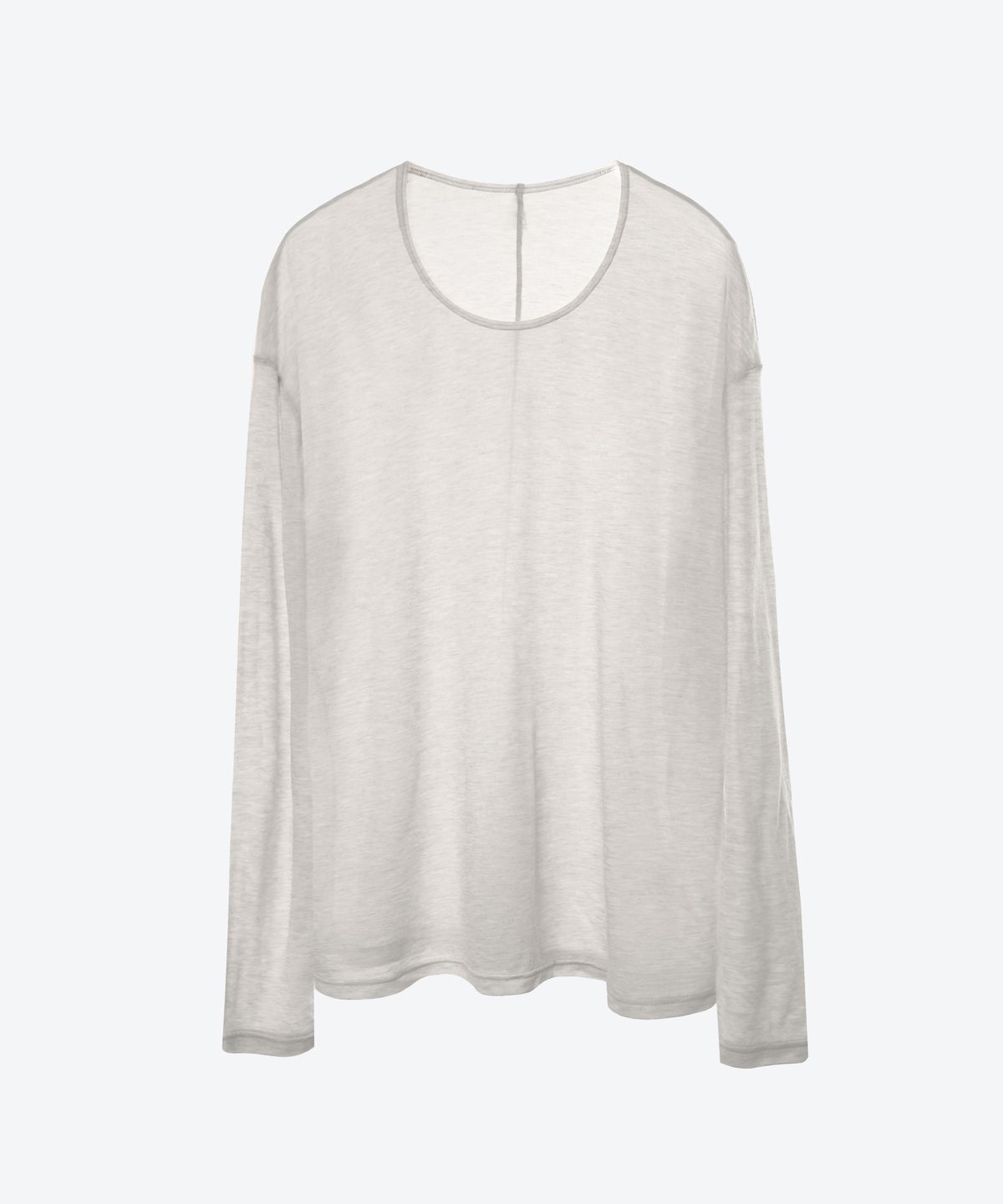 언티지(UNTAGE) U넥 울 텐셀 슬러브 티셔츠[Melange White(UNISEX)]_UTT-ST56