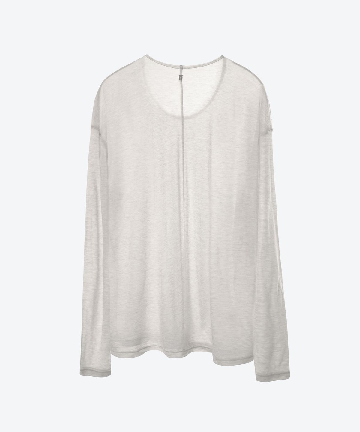 언티지(UNTAGE) U넥 울 텐셀 슬러브 티셔츠[Melange White(UNISEX)]_UTT-ST56