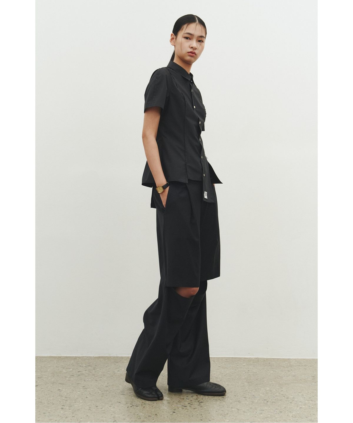 래코드(RECODE) Slit Detail Shirt_RQSAM25569BKX