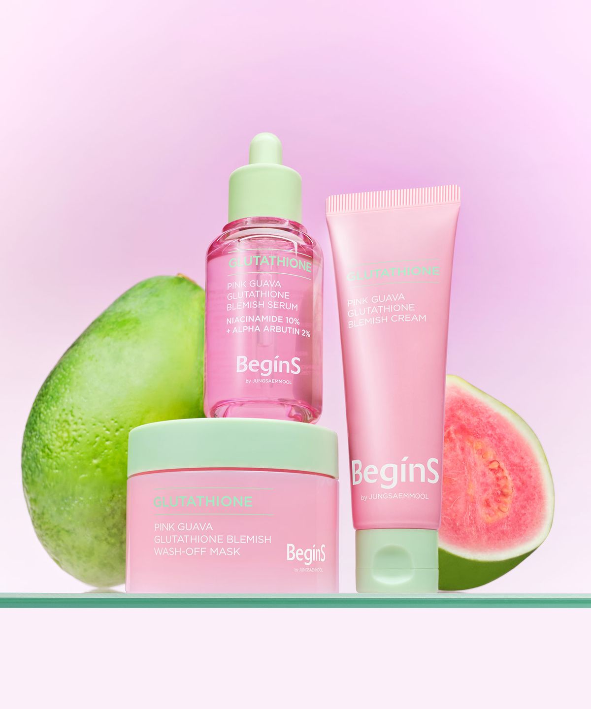 비긴스 바이 정샘물(BEGINS) 핑크 구아바 글루타치온 흔적 세럼 30ml (흔적세럼5ml + 아이겔패치 1매 증정)